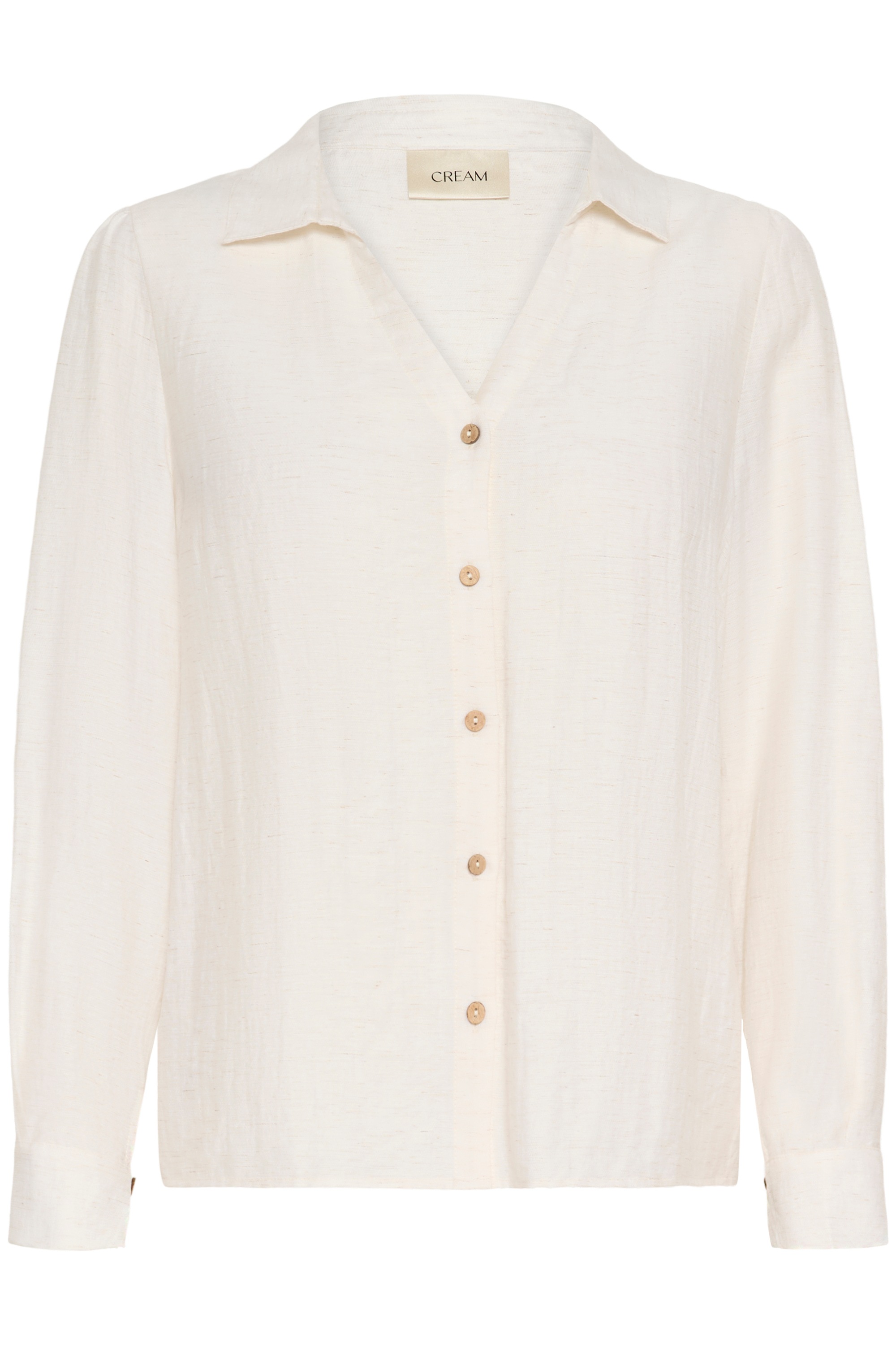 CREAM Damen Langarmhemd "Damen Langarm - Hemd CRHeidy", weiß, Gr. 44, Obermaterial: 70% Viskose CV. 18% Nylon NY. 12% Leinen LI., Hemden
