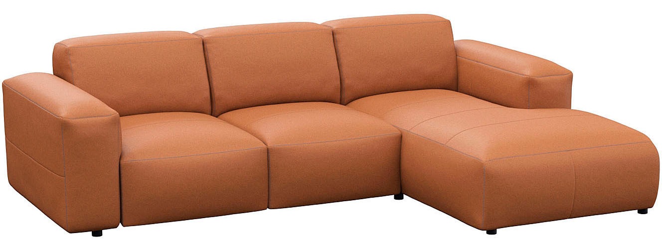 FLEXLUX Ecksofa »Lucera Chaislongue rechts oder links, L-Form, bequem«, modern & anschmiegsam, Kaltschaum, Stahl-Wellenunterfederung