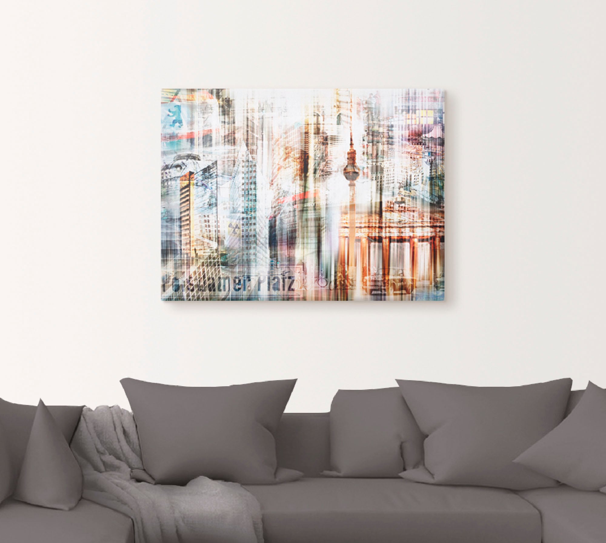 Artland Wandbild »Berlin Skyline Collage III«, Deutschland, (1 St.), als Leinwandbild, Wandaufkleber oder Poster in versch. Größen