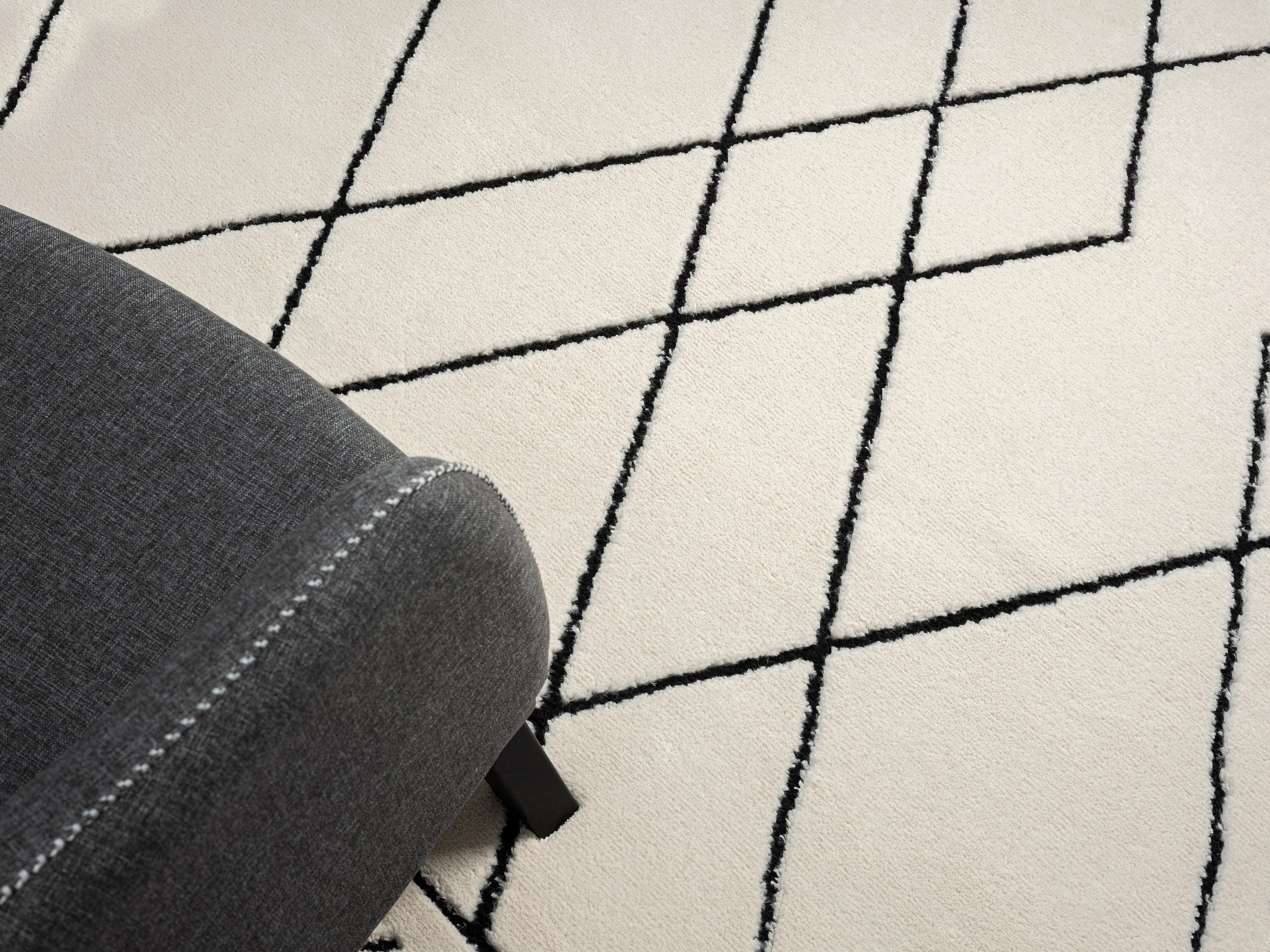 Myflair Möbel & Accessoires Hochflor-Teppich »Moroccan Design, LAGERRÄUMUNG!«, rechteckig, 24 mm Höhe, modern, marokkanisches Design, Rauten Muster, weich durch Hochflor