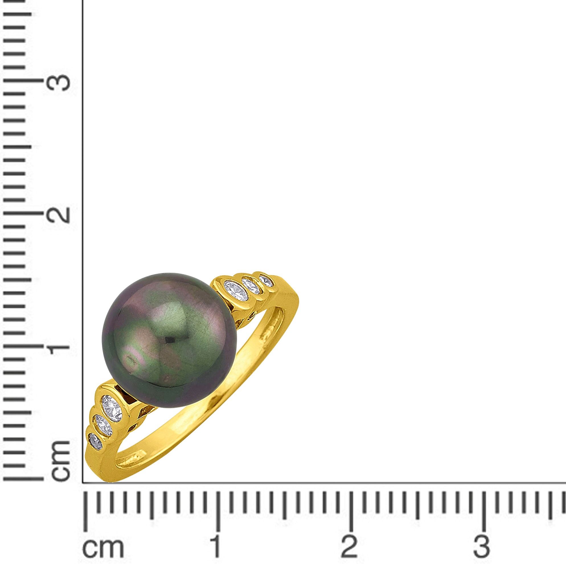 FIRETTI Pearl Ring Sterling Silver Size 60 Black 2