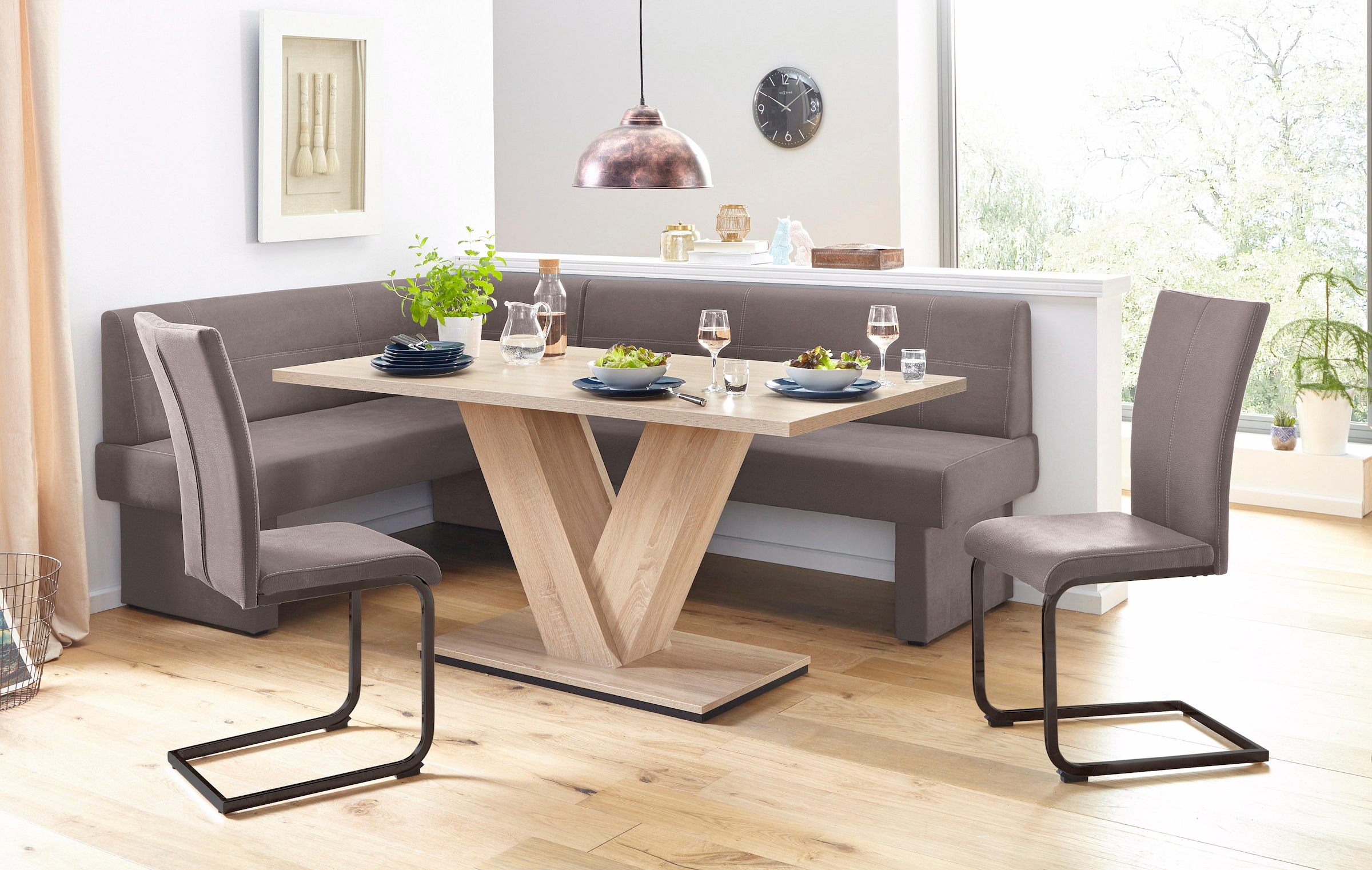 Home affaire Freischwinger »Nils« (Set) 2 Stk.Stuhl belastbar bis 120 Kg, Gestell Metall im Chrom-Look oder Schwarz