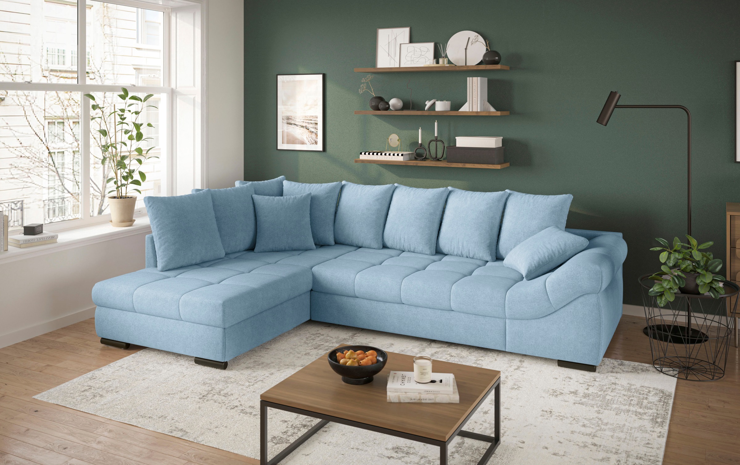 Mr. Couch Ecksofa "Pietro, L-Form, mit Bett, wahlweise mit Kaltschaum" mit günstig online kaufen