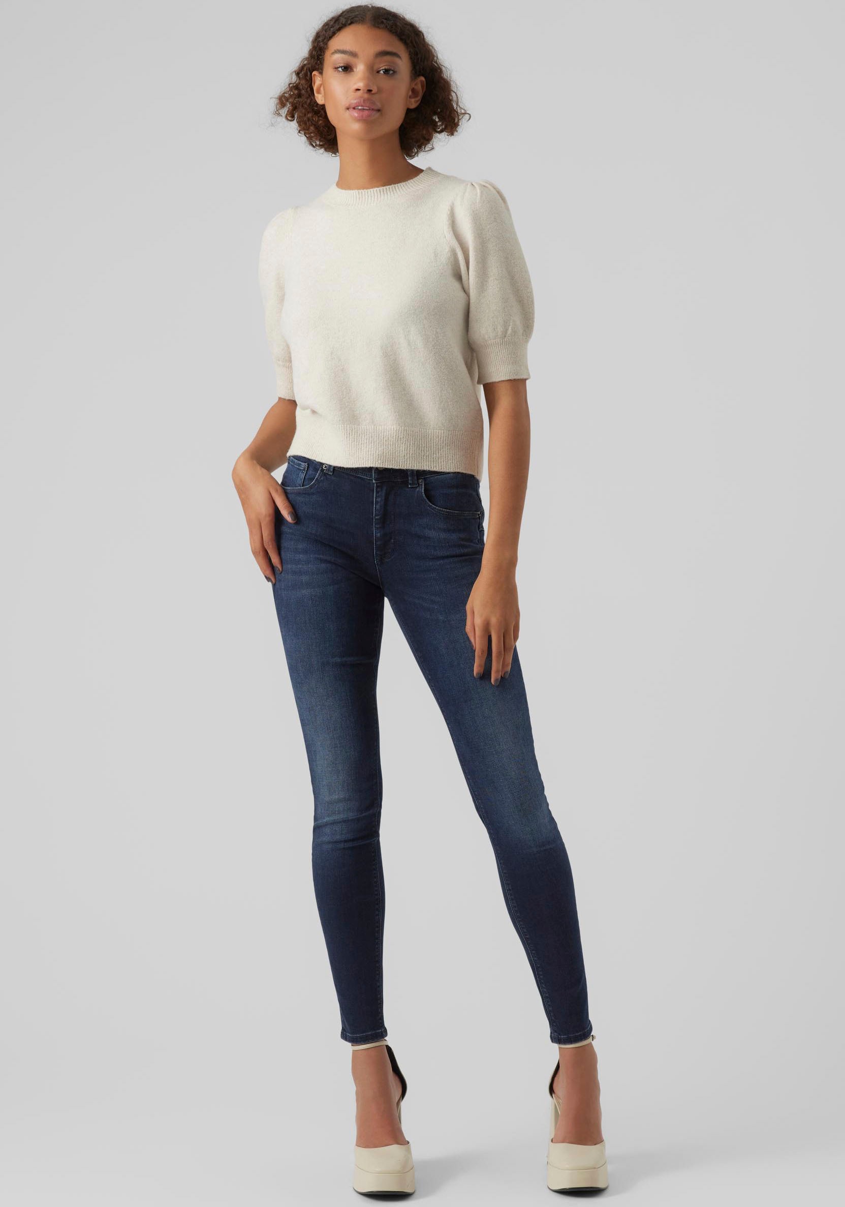Vero Moda Kurzarmpullover »VMDOFFY 2/4 O-NECK PULLOVER GA NOOS«, mit leichten Puffärmeln
