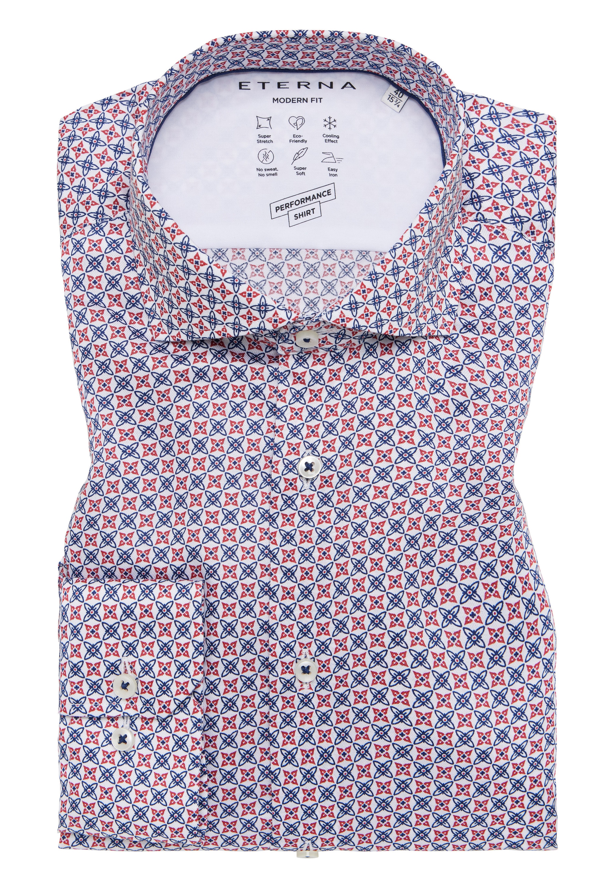 Eterna Langarmhemd »MODERN FIT«, EASY IRON (bügelleicht)