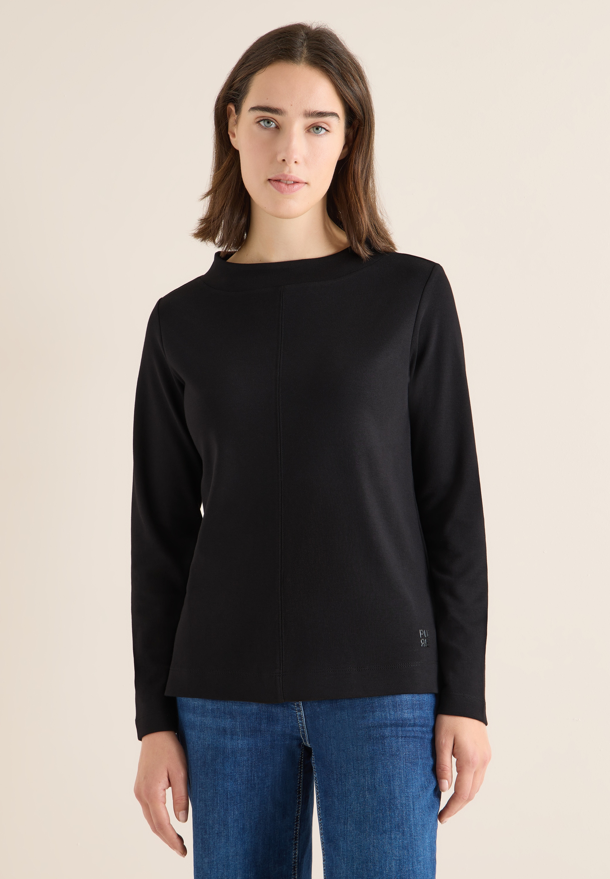 Cecil Langarmshirt in Unifarbe günstig online kaufen