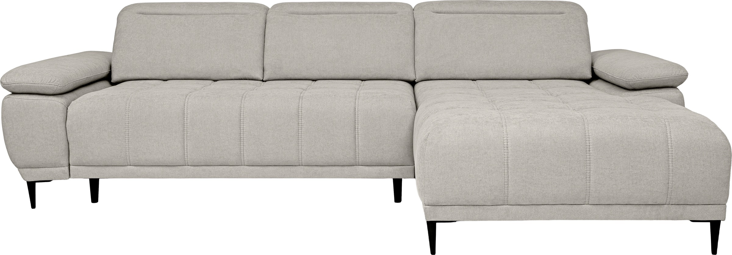 WERK2 Ecksofa »Focus-S, inkl. elektr. Sitzvorzug, manuelle Kopfteilverstellung« elektr. Sitztiefenverstellung, flexible Kopfstützen, 12cm Füße, L-Form