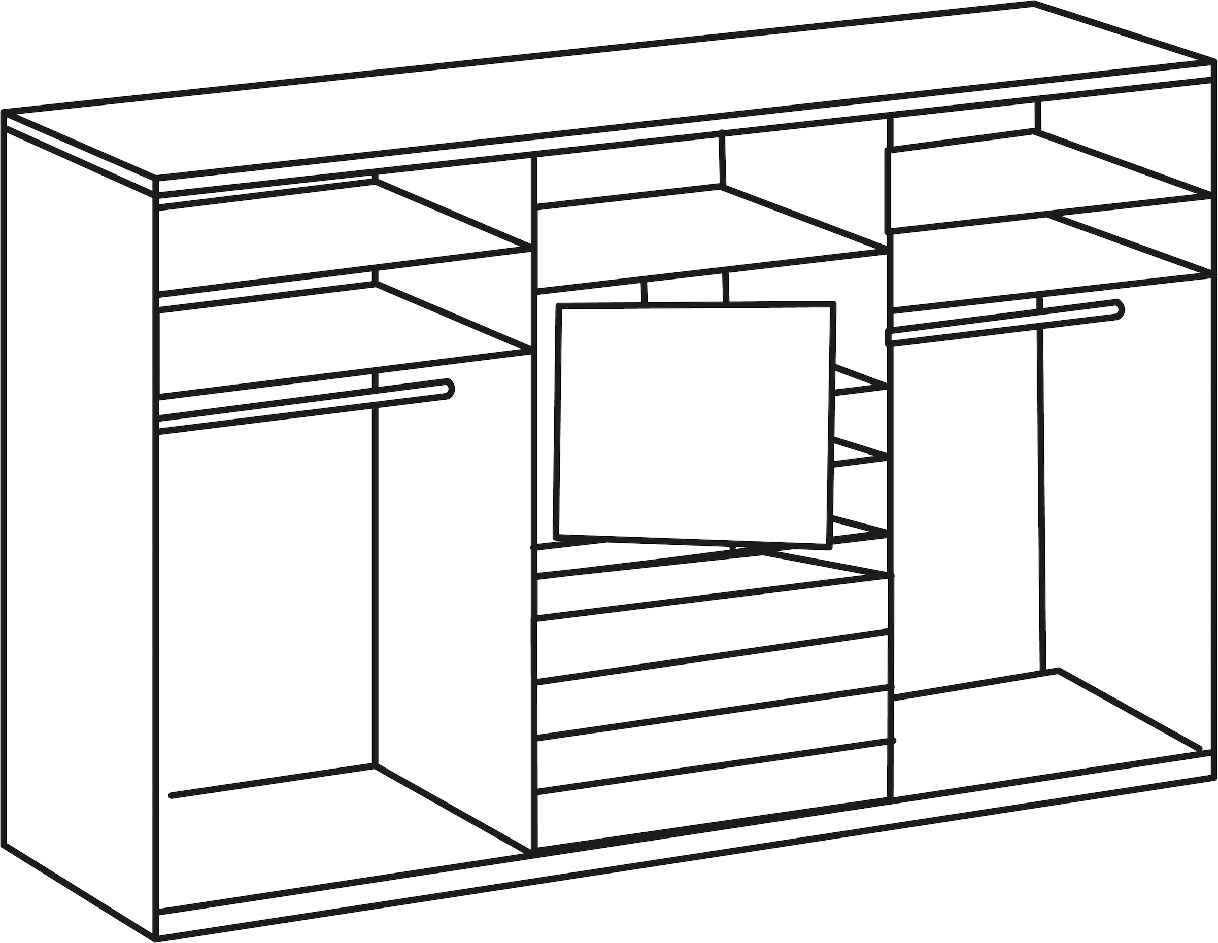 Wimex Schwebetürenschrank »Magic by fresh to go«, tolles EXTRA: mit drehbarem TV-Element, Fronten aus Glas