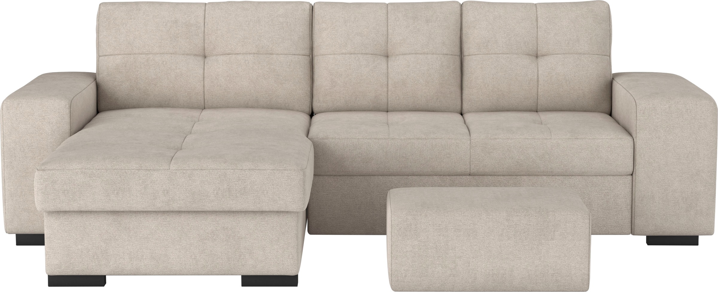 COTTA Ecksofa »Mattina L-Form«, inkl. Hocker, wahlweise mit Bettfunktion und Bettkasten