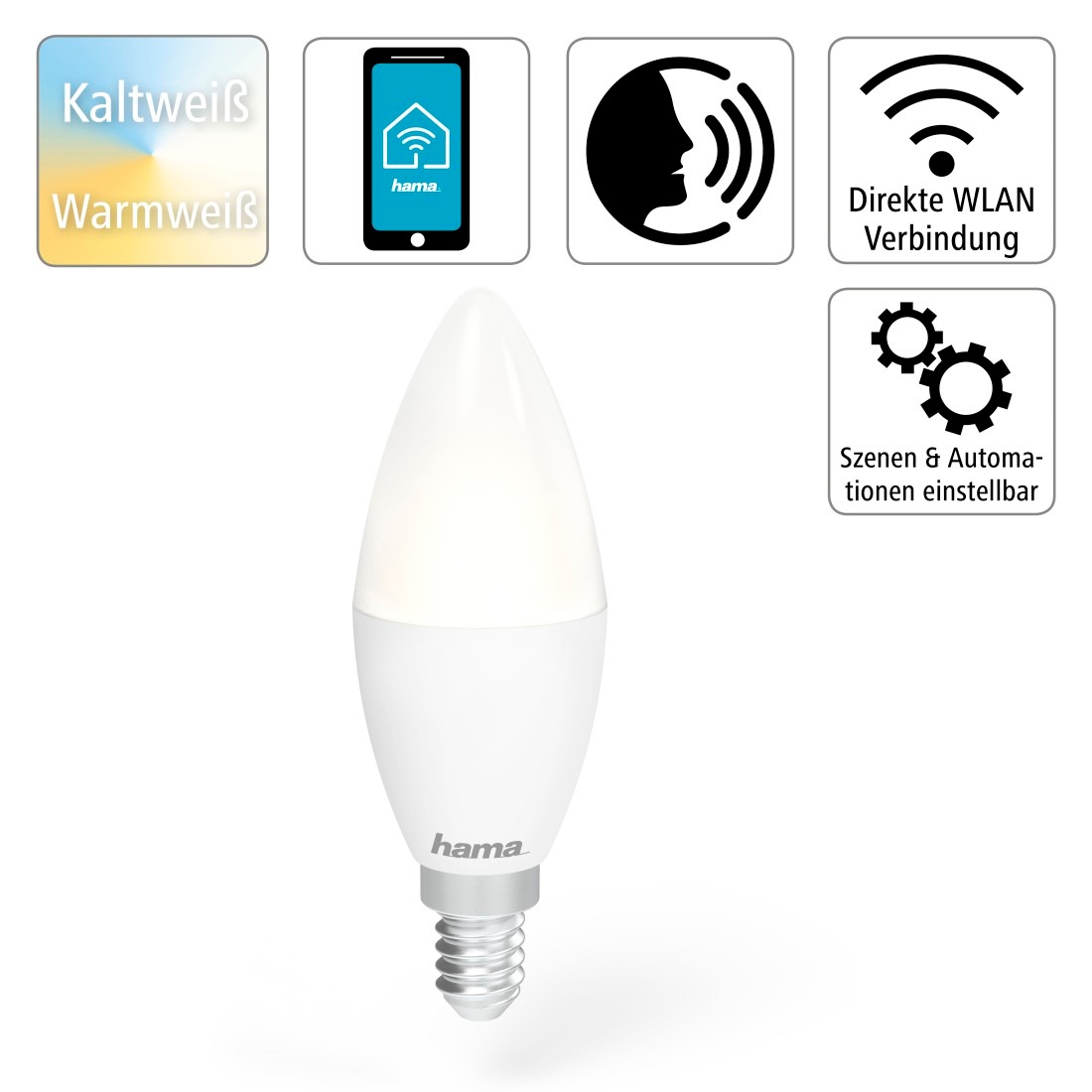 Smarte Hub Hama ohne BAUR 6500K E14 2700K 5,5W« | »Smarte - LED-Leuchte Glühbirne LED Kerze Typ