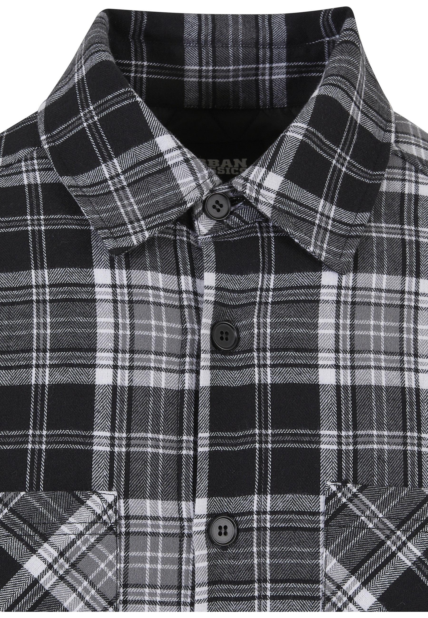 URBAN CLASSICS Langarm-Poloshirt »Urban Classics Herren Padded Checked Shirt Jacket« 1 Stk.