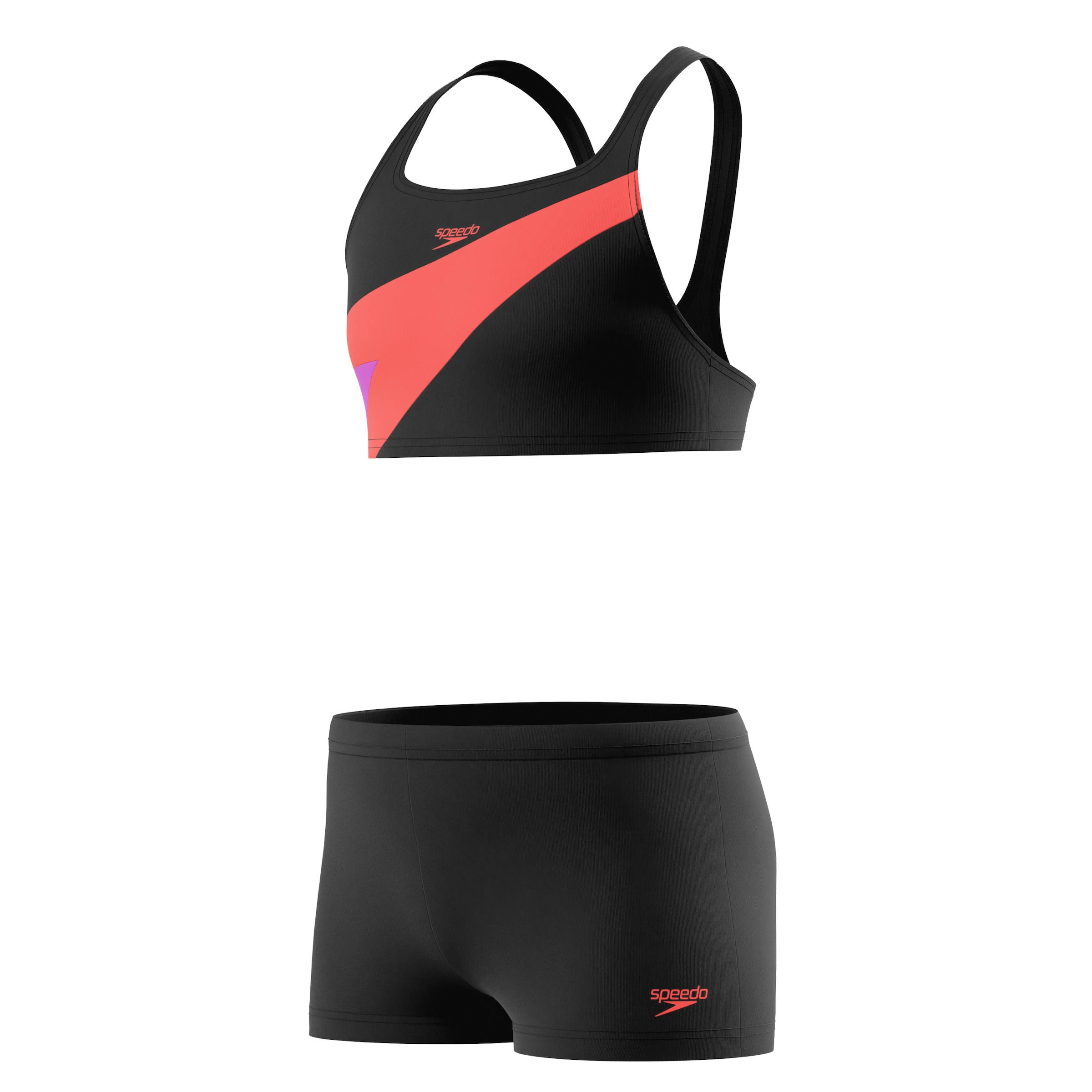 Speedo Bustier-Bikini »HYPERBOOM BUTTERFLY BACK 2PC BLK/PNK«