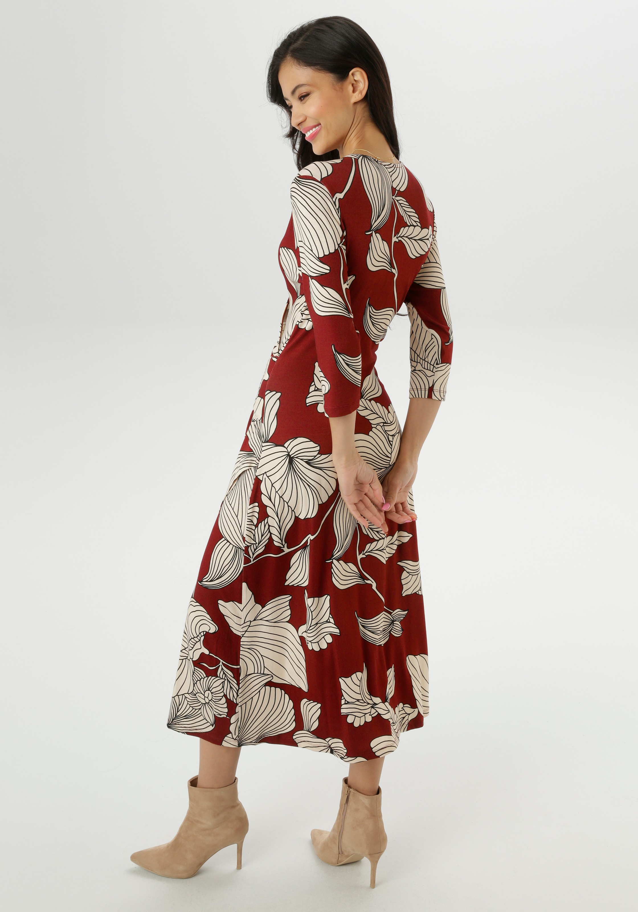 Aniston SELECTED Jerseykleid mit V-Ausschnitt in Wickel-Optik günstig online kaufen