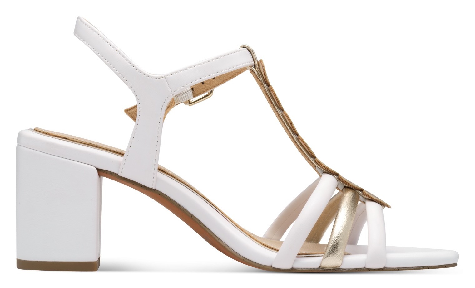 MARCO TOZZI by GMK Sandalette, Blockabsatz, Riemchensandale, Sommerschuh mit glänzenen Herzchen