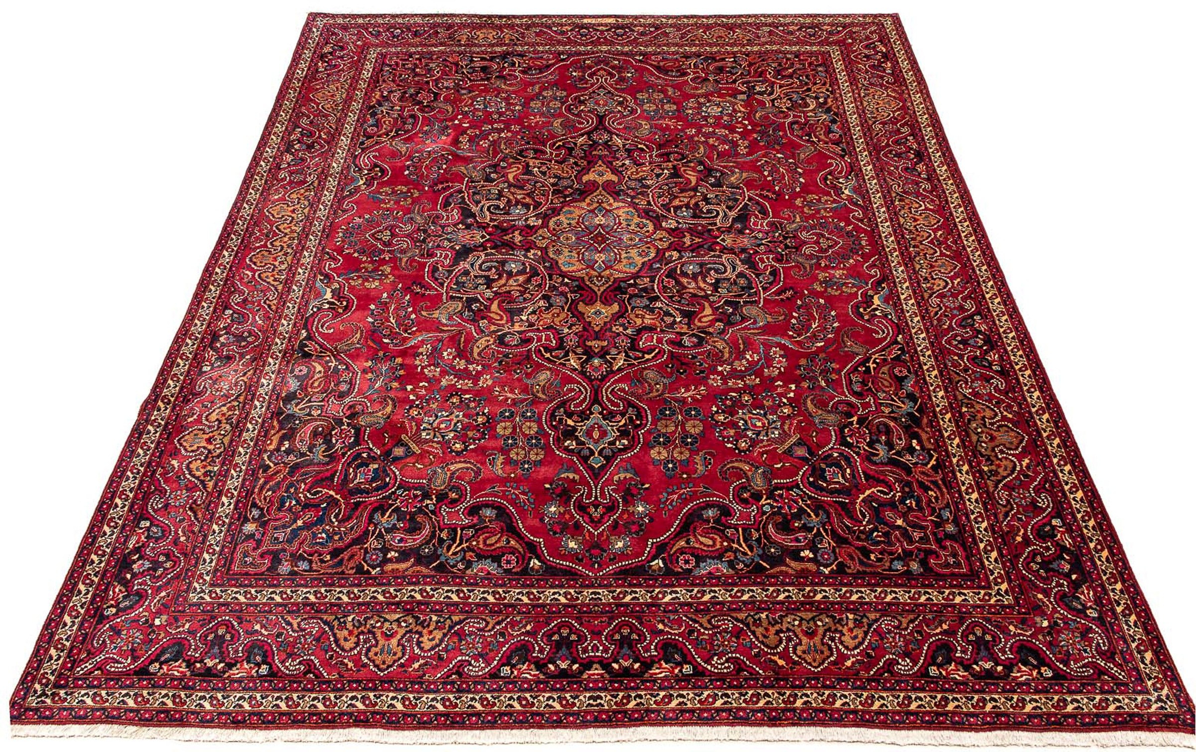 morgenland Orientteppich "Perser - Classic - 383 x 312 cm - rot", rechteckig, 10 mm Höhe, Wohnzimmer, Handgeknüpft, Einz