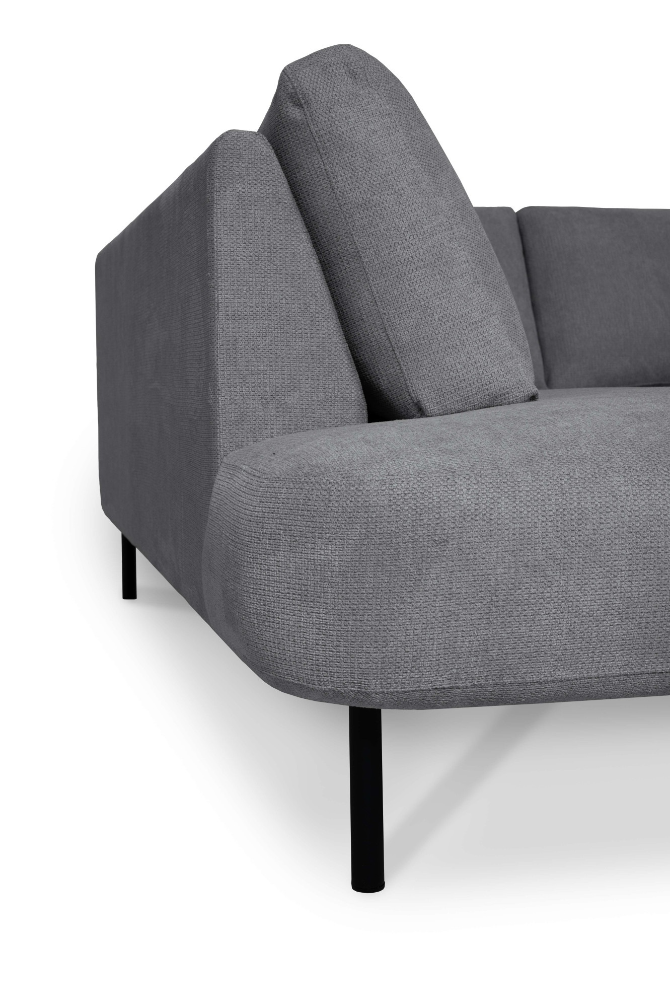 Places of Style Wohnlandschaft »Cesola«, in weichem Chenille-Stoff, Breite 327 cm, mit schwarzen Metallfüßen