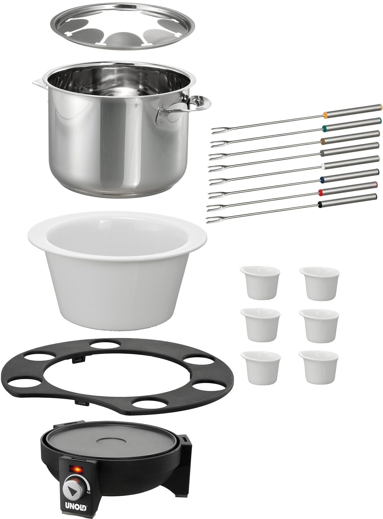 Unold Elektro-Fondue »Élégance Rechnung sechs BAUR 48645«, | Saucen-Töpfchen mit per