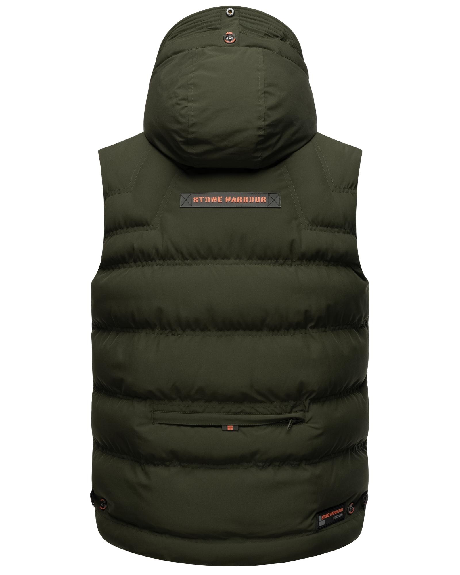 Stone Harbour Steppweste »Egoor«, Sportliche Outdoorweste mit abnehmbarer Kapuze