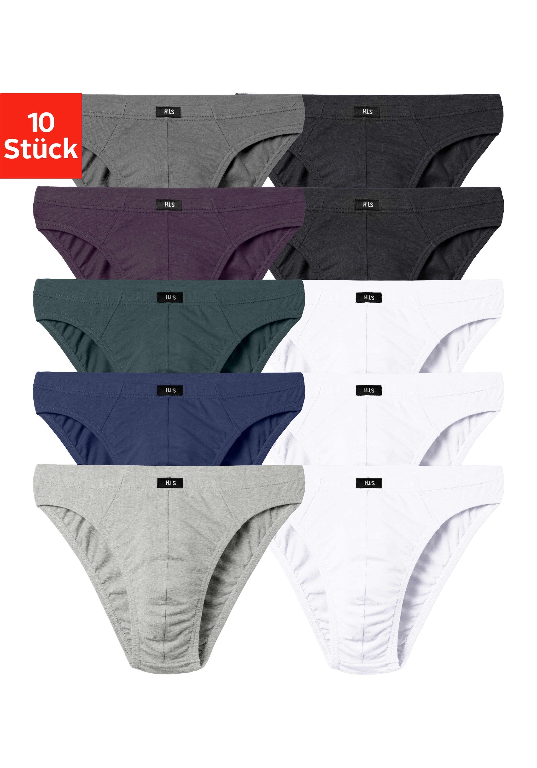 H.I.S Slip "Herren Minislip" Packung, 10 Stk. in Baumwoll-Mix
