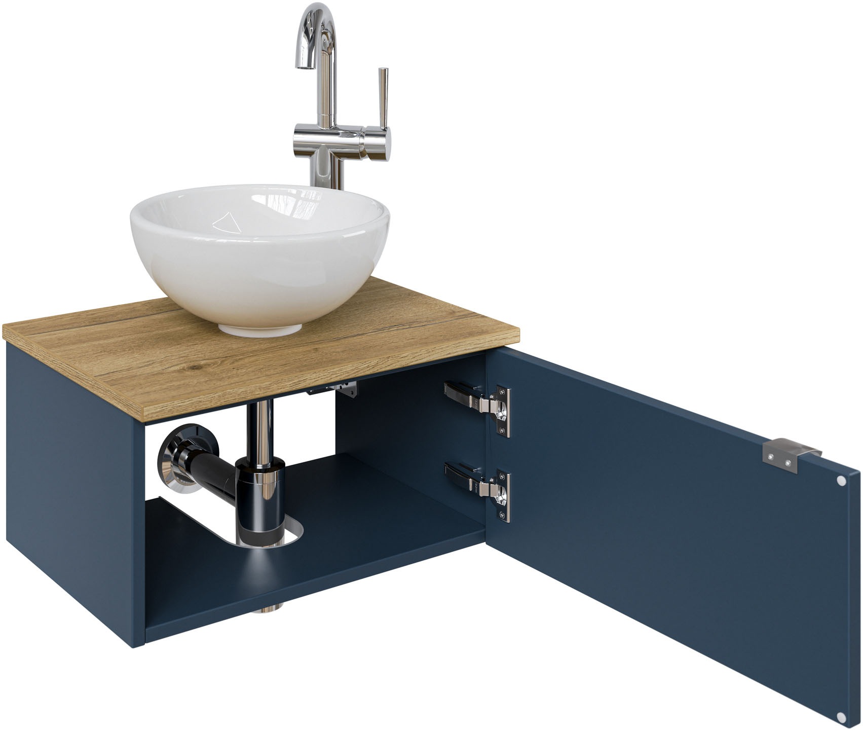 Saphir Waschtisch »Serie 6915 Waschschale mit Unterschrank für Gästebad, Gäste WC«, 51 cm mit Keramik-Aufsatzbecken und 1 Tür