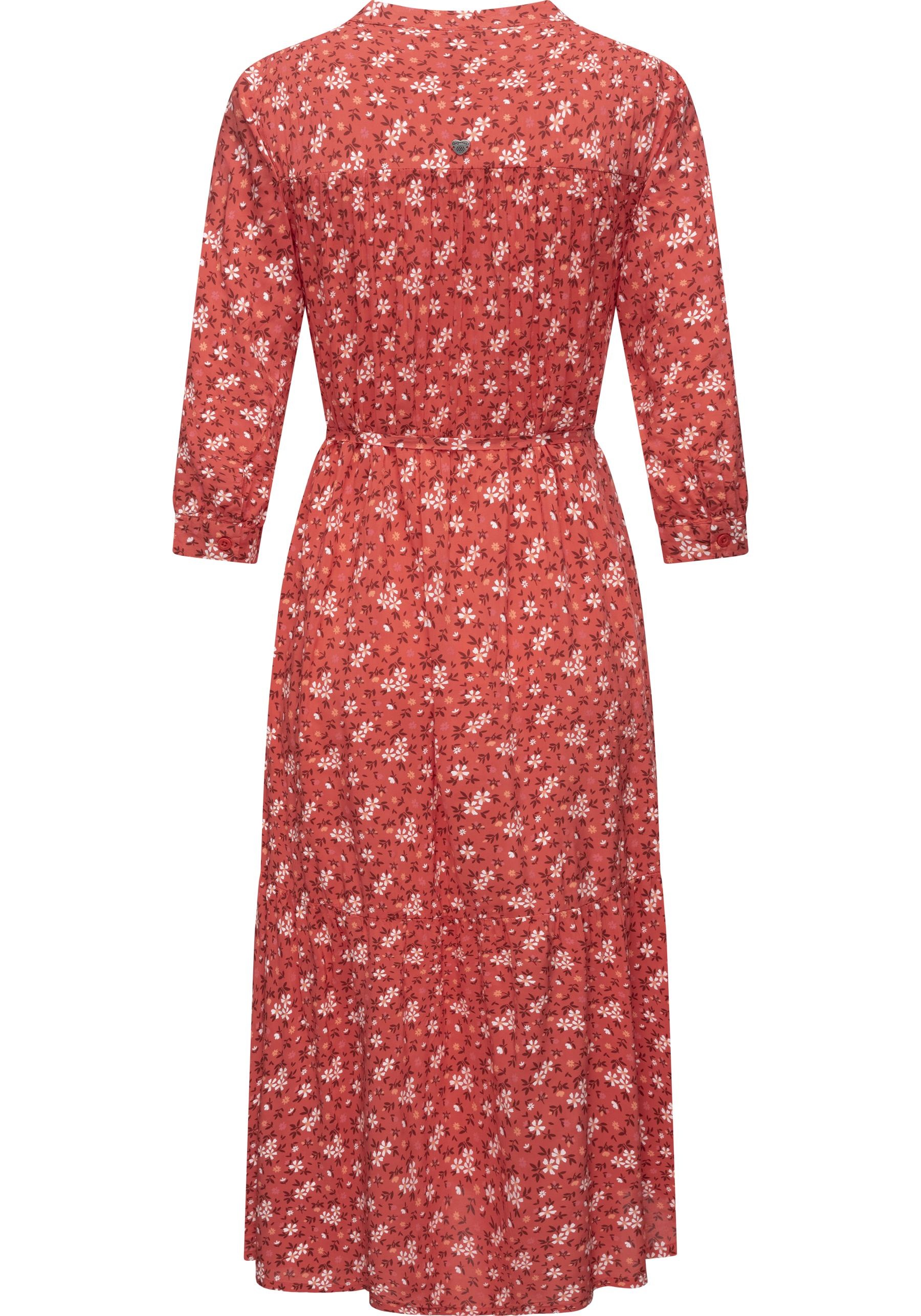 Thumbnail - Ragwear Maxikleid "Meve" Ohne Taschen Leichtes Langarmkleid mit Blumenmuster