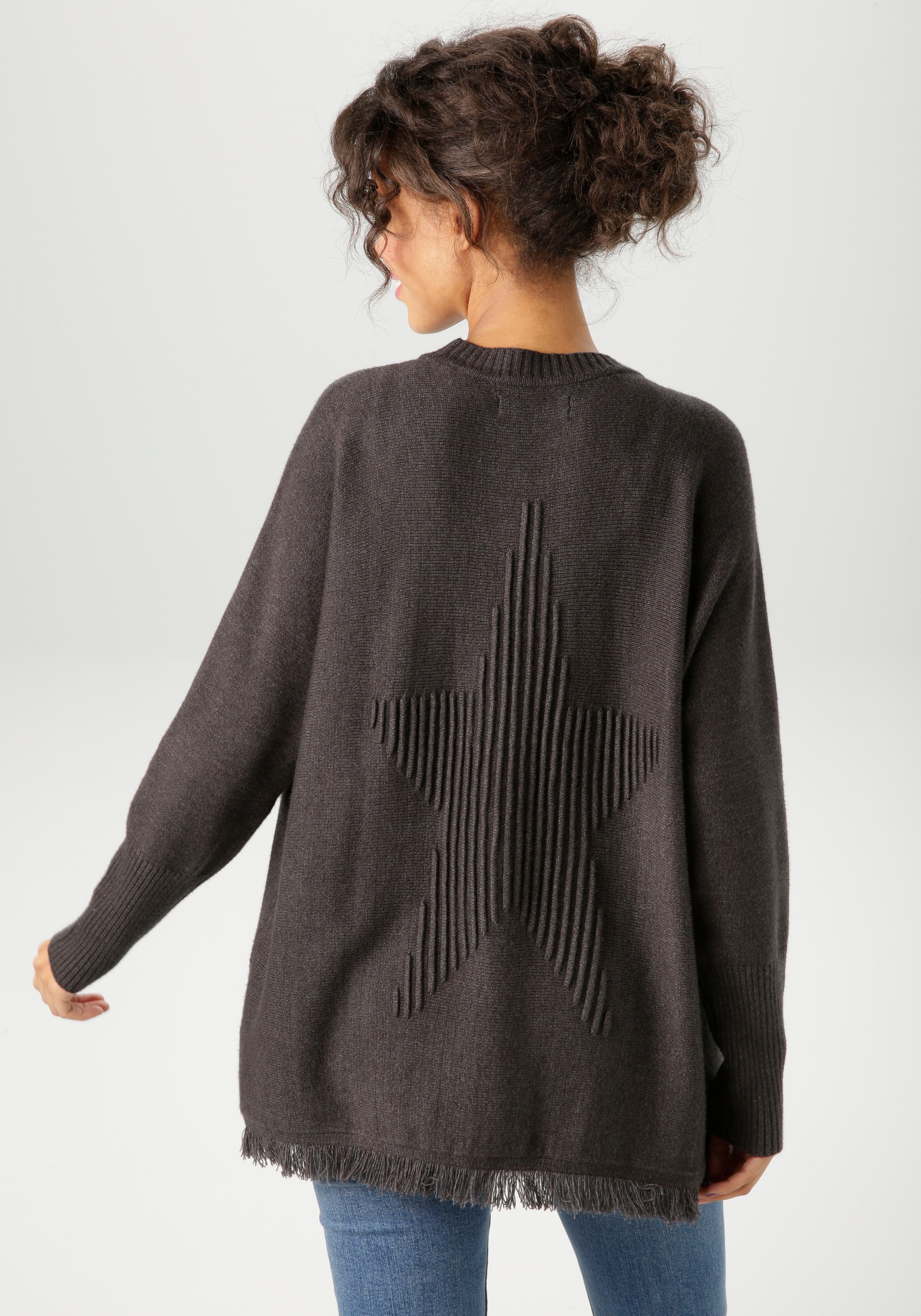 Aniston CASUAL Strickpullover, mit eingestricktem Stern im Rücken - NEUE KO günstig online kaufen
