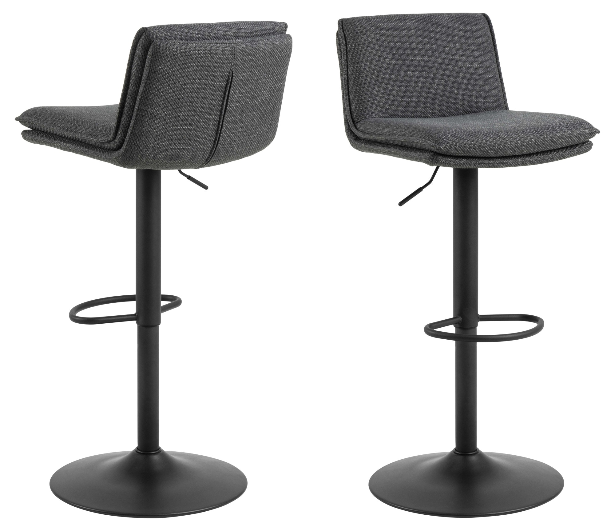 ACTONA GROUP Barhocker "Flynn" Set, 2 Stk. tlg. Barhocker, Basel dunkelgrau, Trompete Gestell, 2 stk