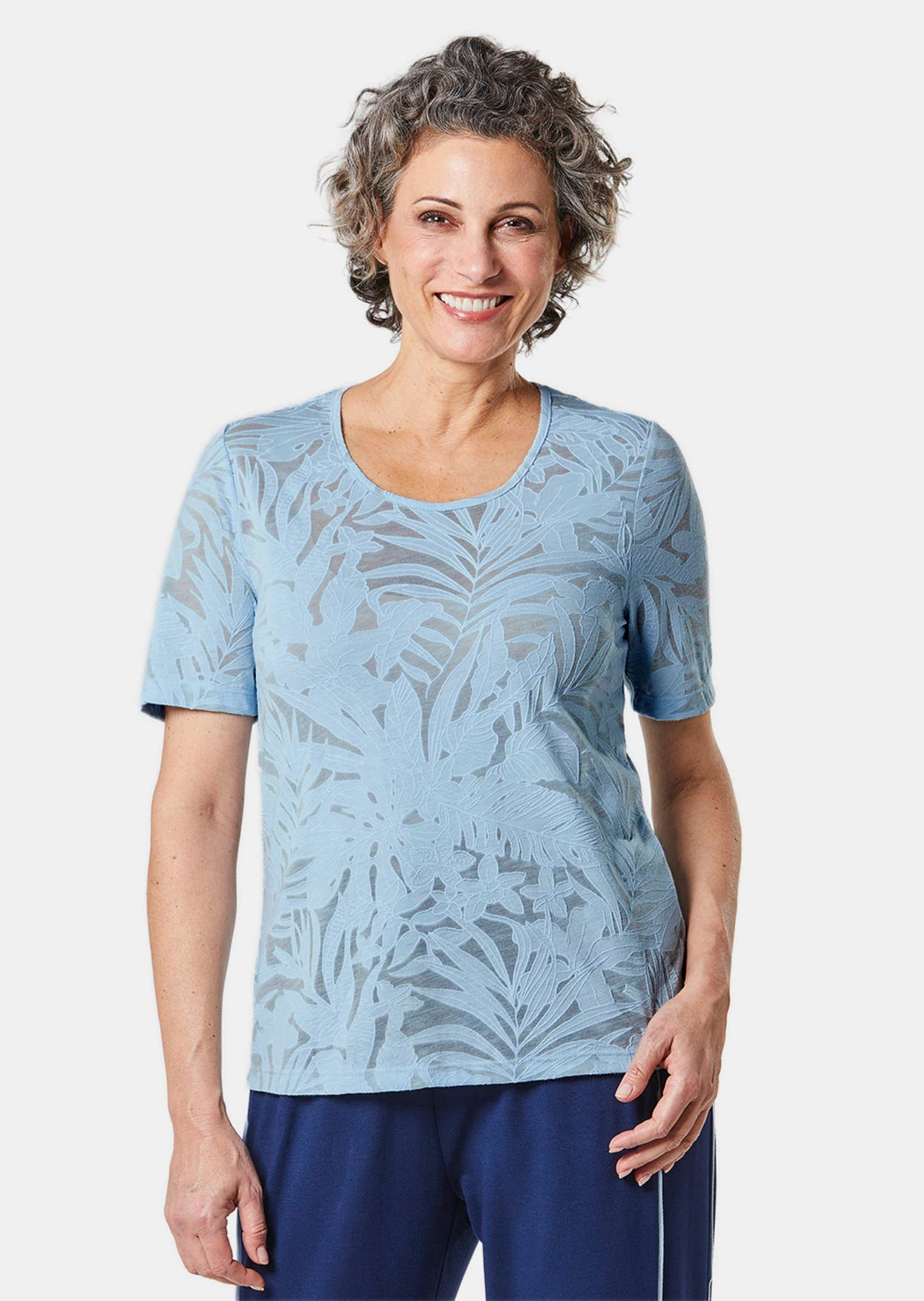 GOLDNER Kurzarmshirt »Ausbrenner-Shirt T-Shirt mit Ausbrenneroptik«