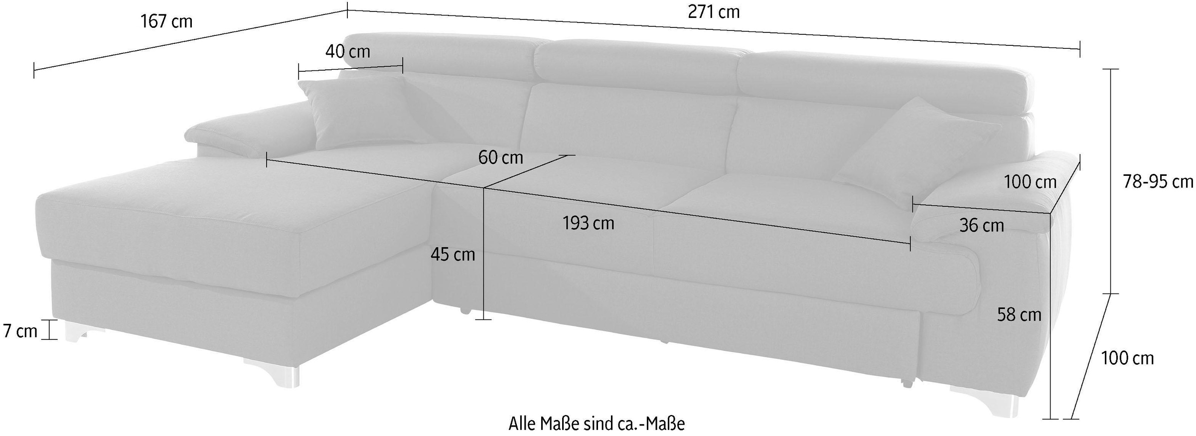 DOMO collection Ecksofa »Mira L-Form«, wahlweise mit Bettfunktion und Bettkasten