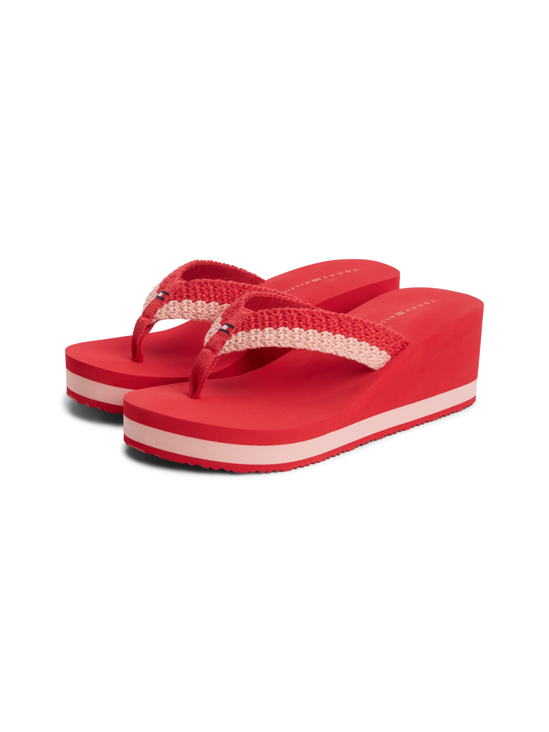 Tommy Hilfiger Dianette "TH WEDGE CROCHET SUMMER SANDAL" Sommerschuh, Zehentrenner in sommerlicher Häkeloptik