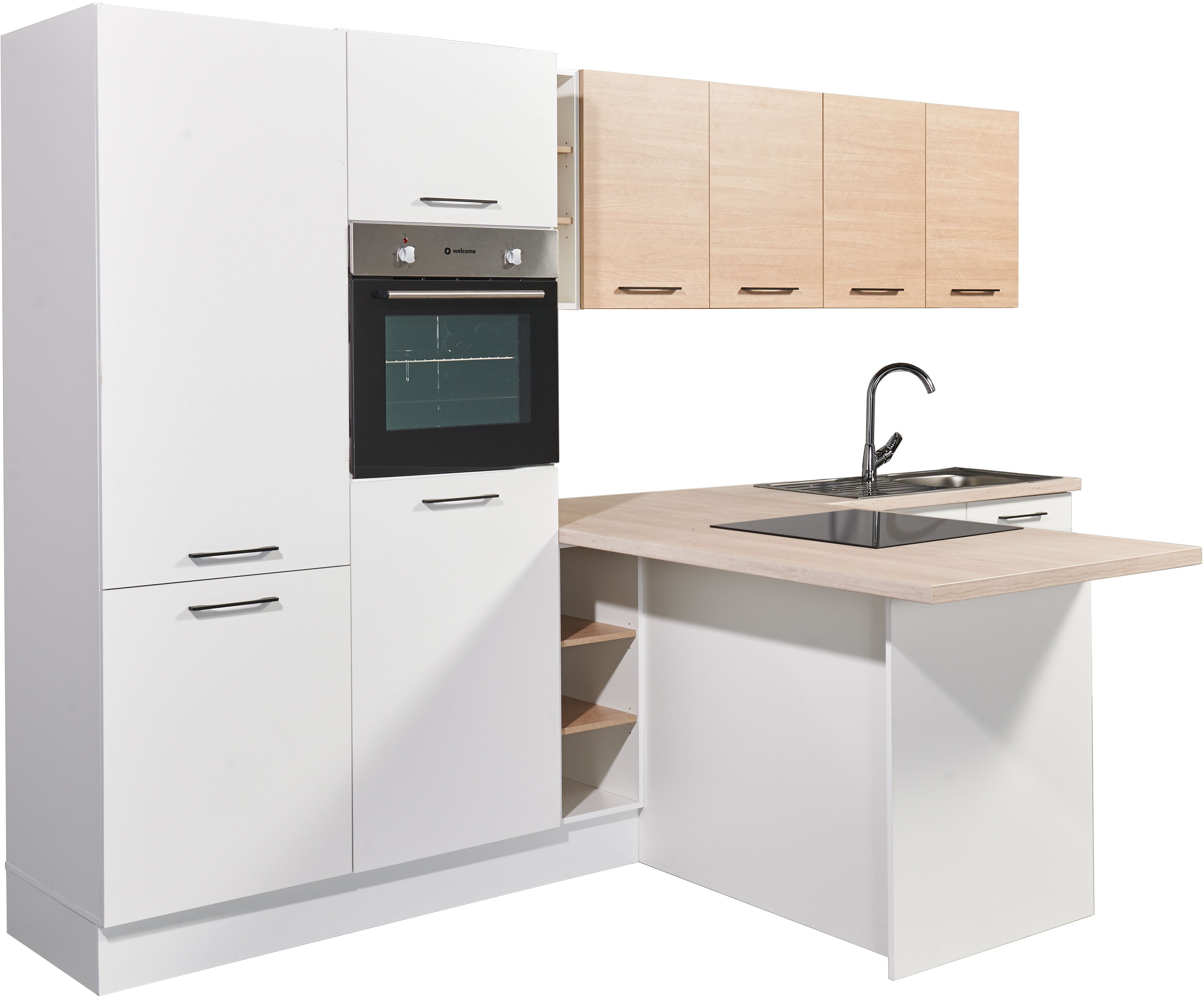 Thumbnail - BASIC by Balculina Küchenzeile "Girona B/H/T 325x211x200 cm" Breite 325cm, wahlweise mit E-Geräte, Softclose