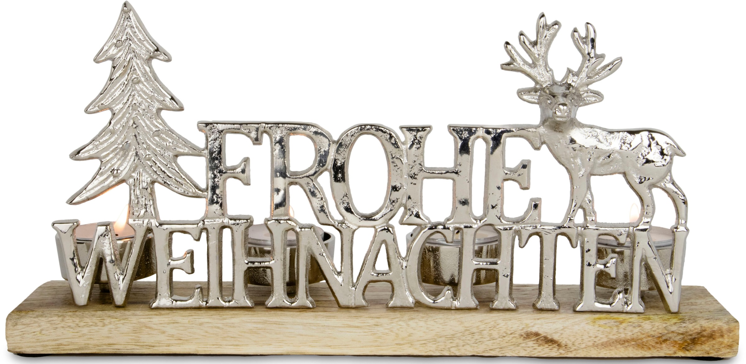 andas Kerzenhalter "Adventsleuchter Eivor, mit Schriftzug "Frohe Weihnachte günstig online kaufen