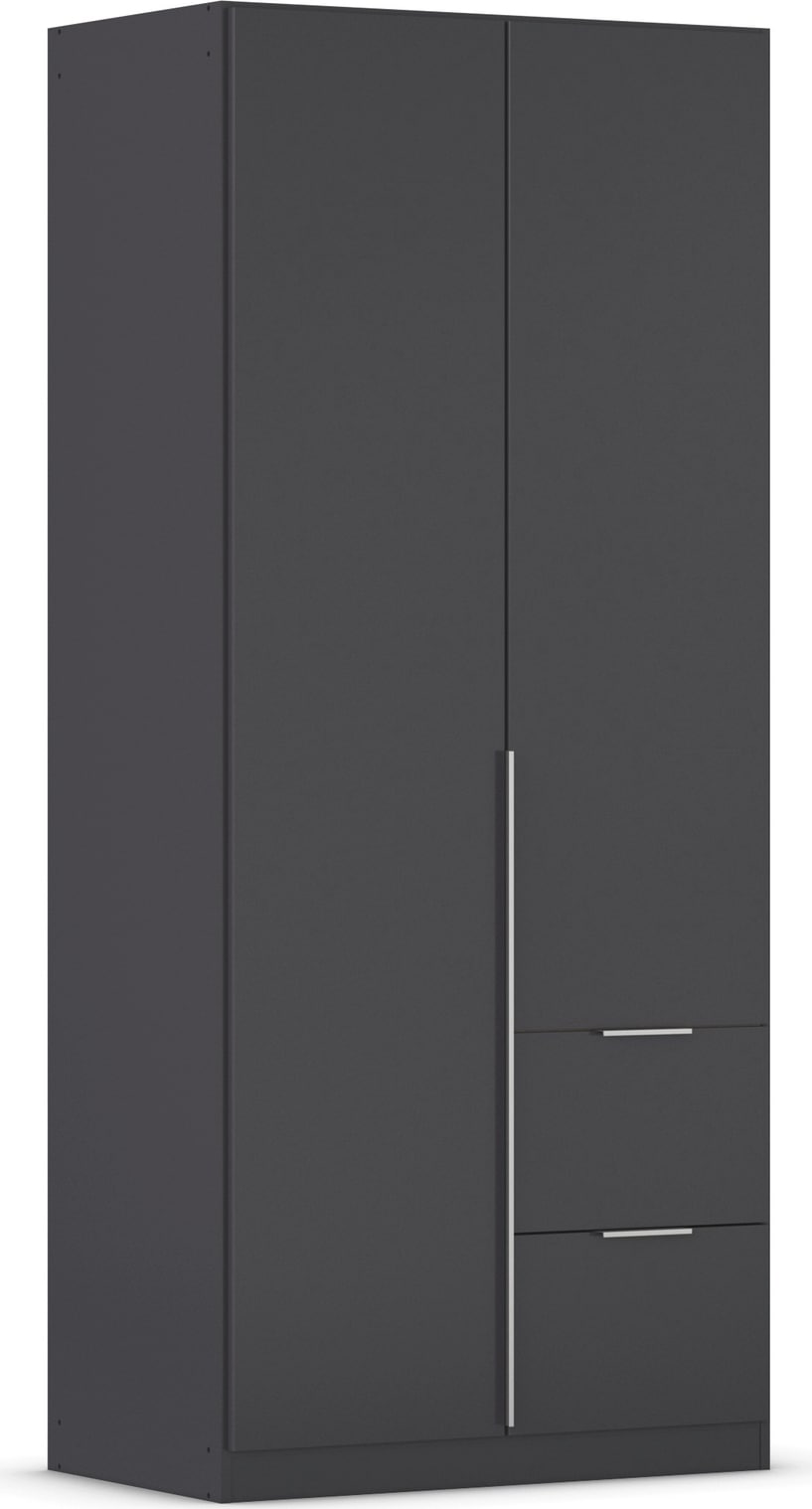 OTTO home Drehtürenschrank "Kleiderschrank Schrank Garderobe AGORDO mit Dekor- oder Hochglanzfront" in zwei Griff-Farben, Breite 91 cm, mit Außenschubkästen, Serie in 7 Breiten und 2 Höhen MADE IN GERMANY