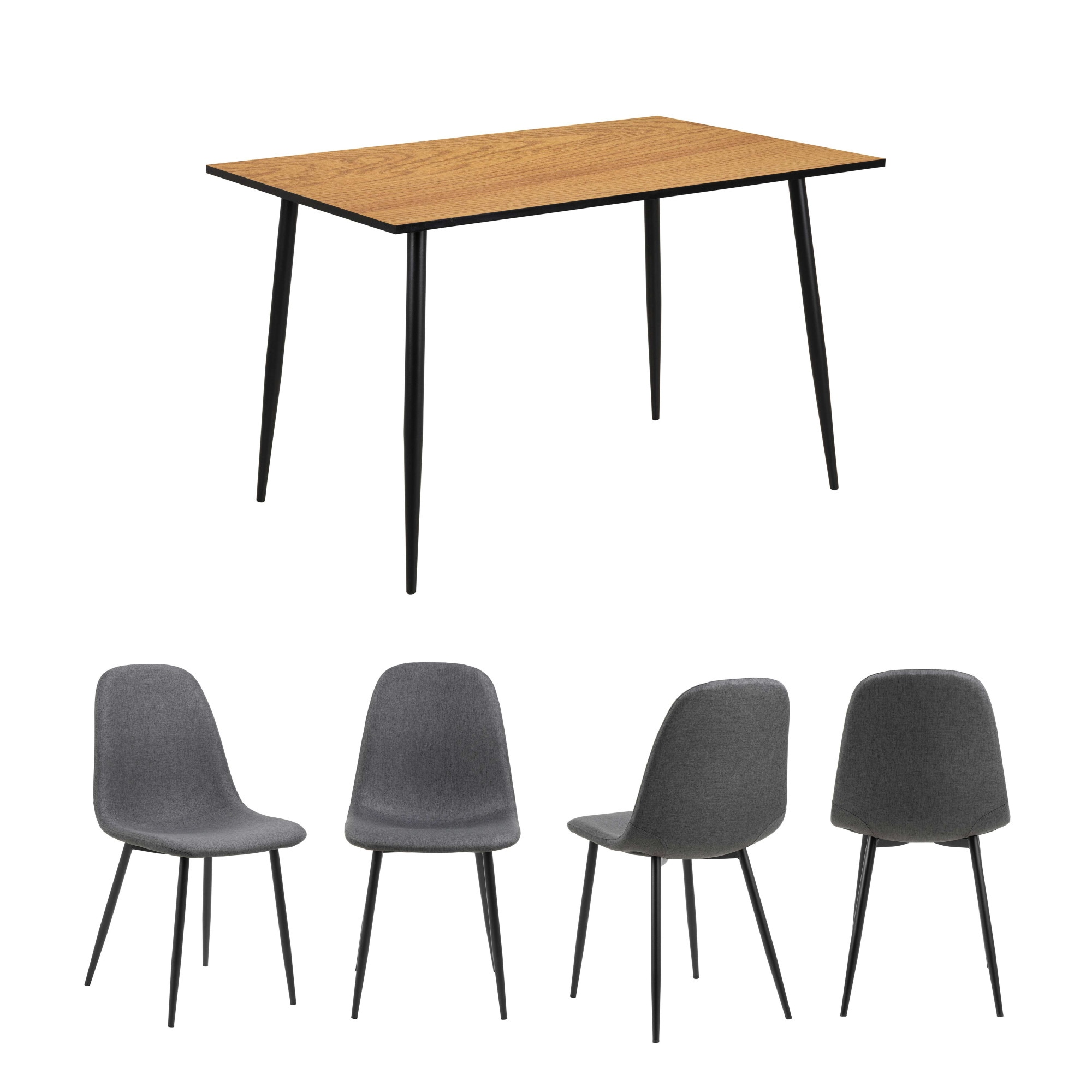 ACTONA GROUP Esszimmer-Set "Esspruppe, Speisetisch mit Wohnzimmerstühlen", günstig online kaufen