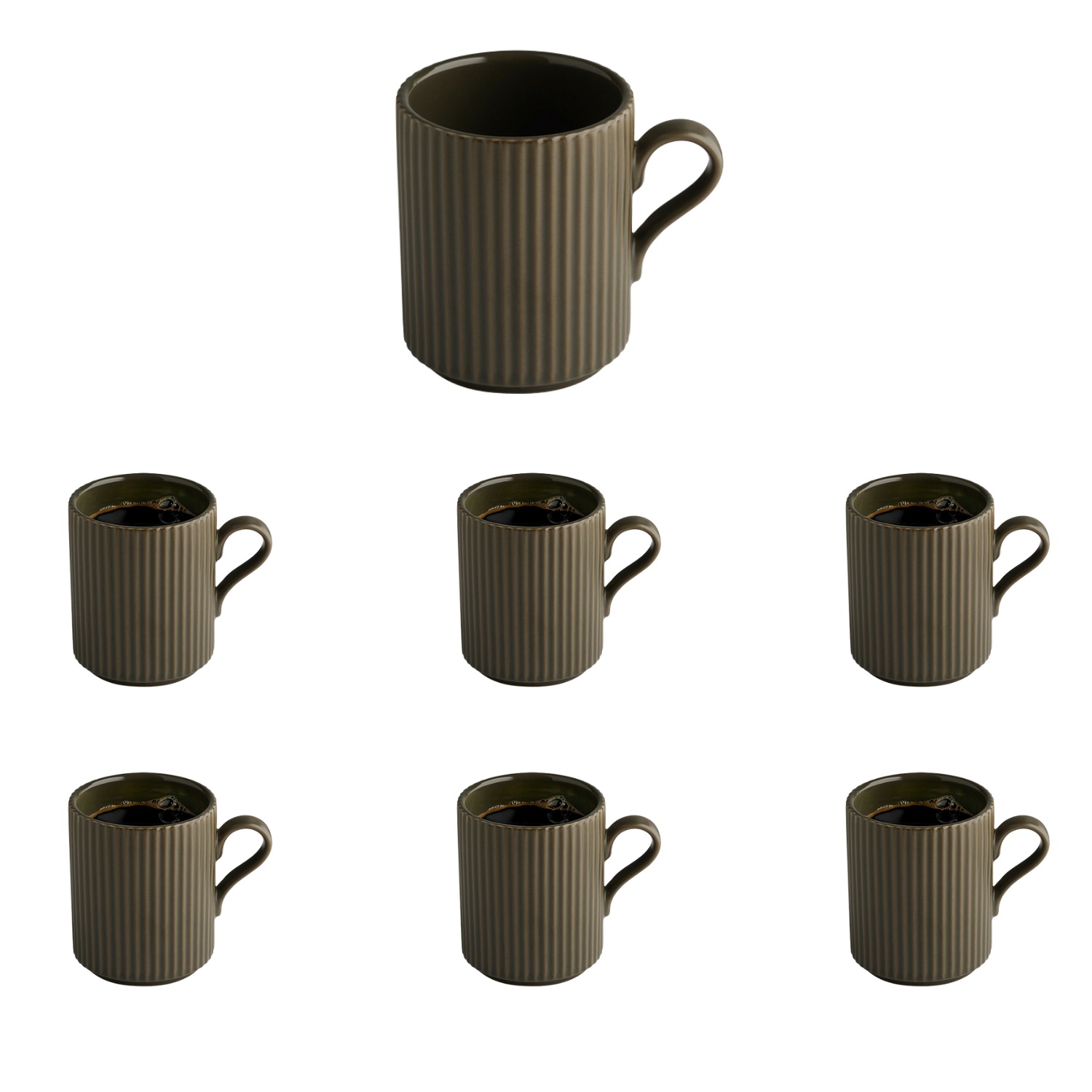 APS Tasse "THE GRID", Ø 7,5cm x 9,5cm, 6, braun, Trinkgefäße, Ø 7,5 cm, H: 9,5 cm, 240 ml, Porzellan