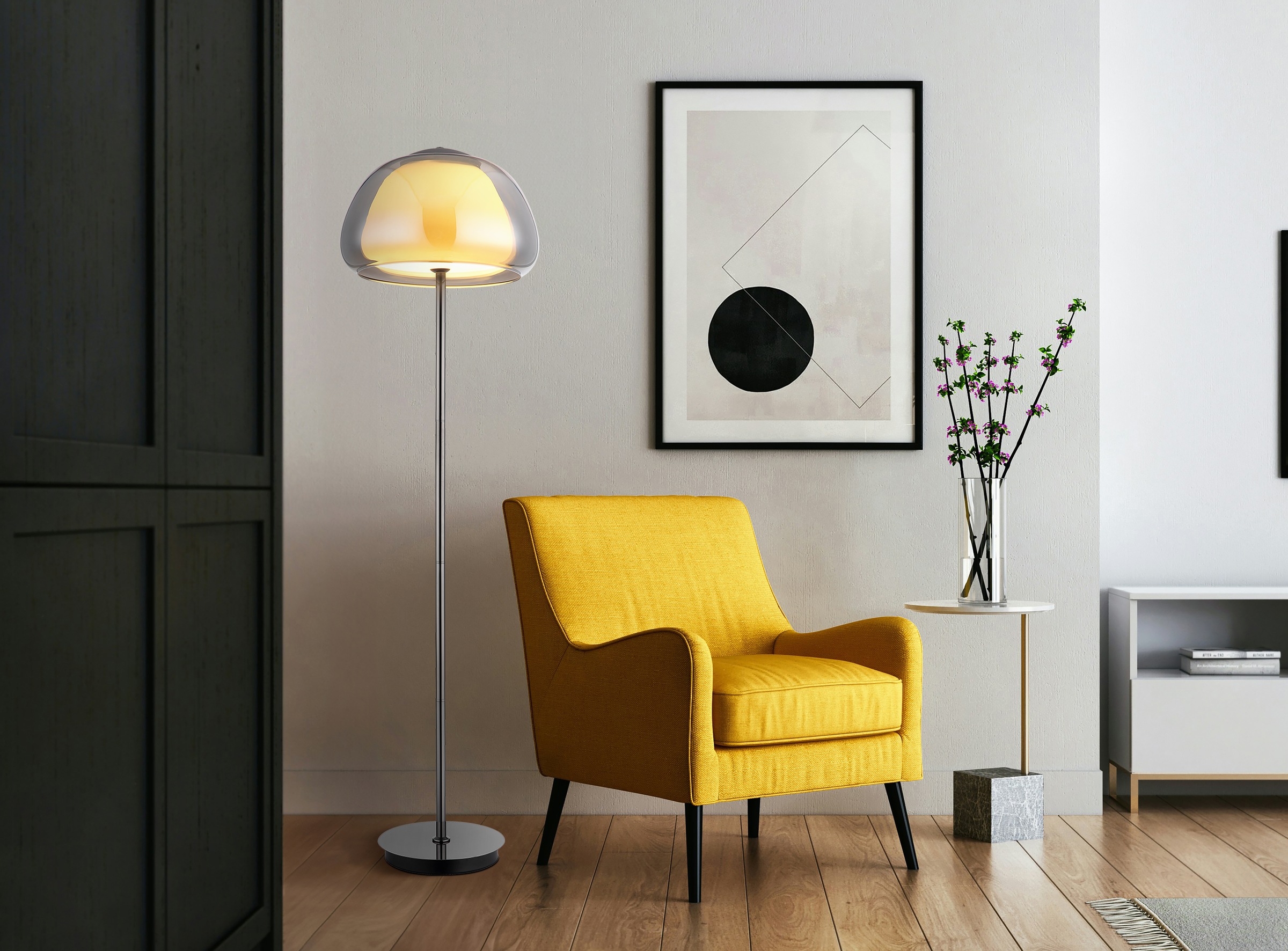 GLOBO LIGHTING Stehlampe »AVILA« LED-Modul 1 Stk. LED Stehleuchte für Wohnzimmer dimmbar modern