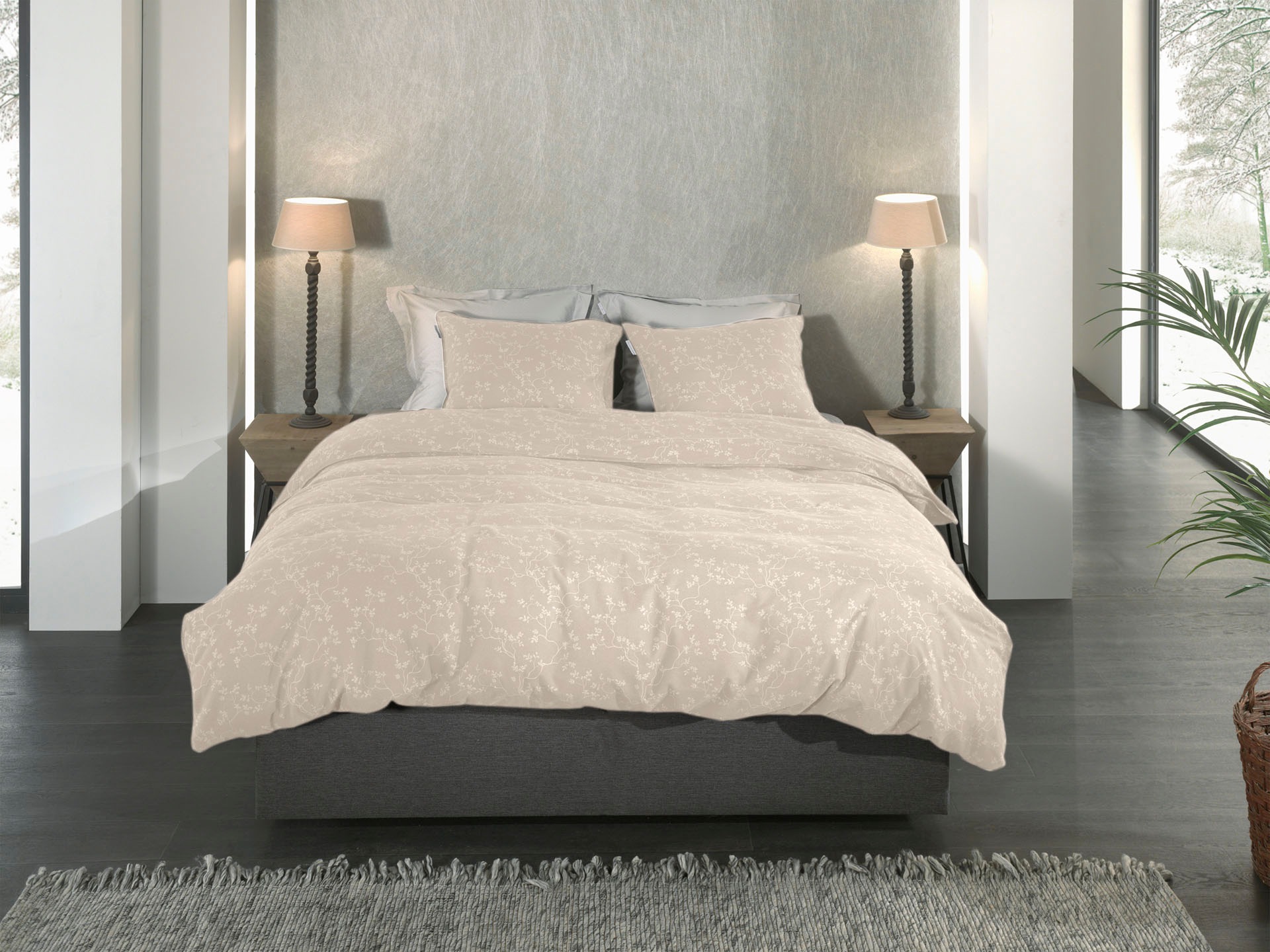 Heckett & Lane Bettwäsche "Alloro" 2 Stk. tlg. Blumen Muster, 100% Baumwoll günstig online kaufen