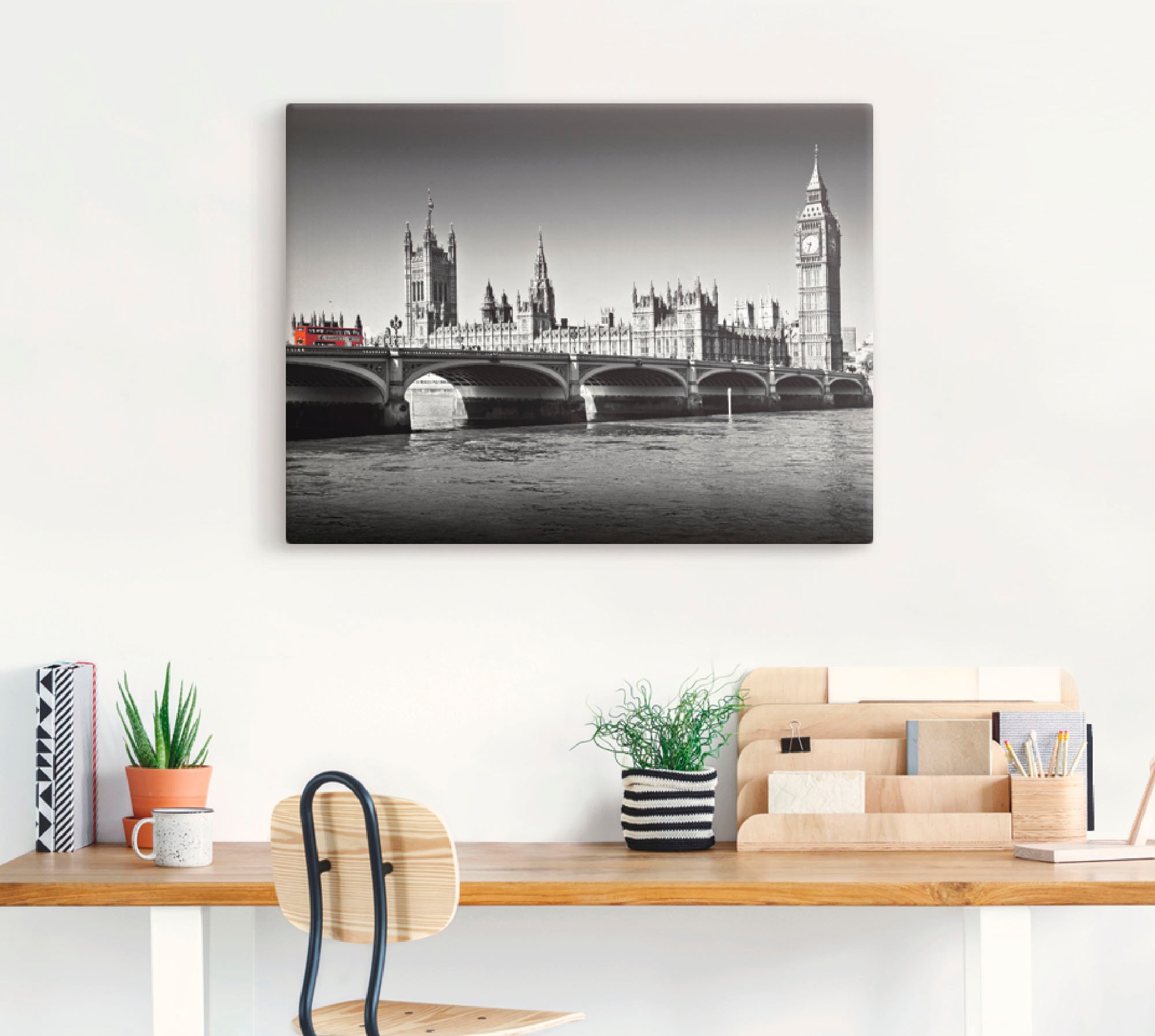 Artland Leinwandbild »Houses of Parliament & Themse«, Großbritannien, (1 St.), auf Keilrahmen gespannt