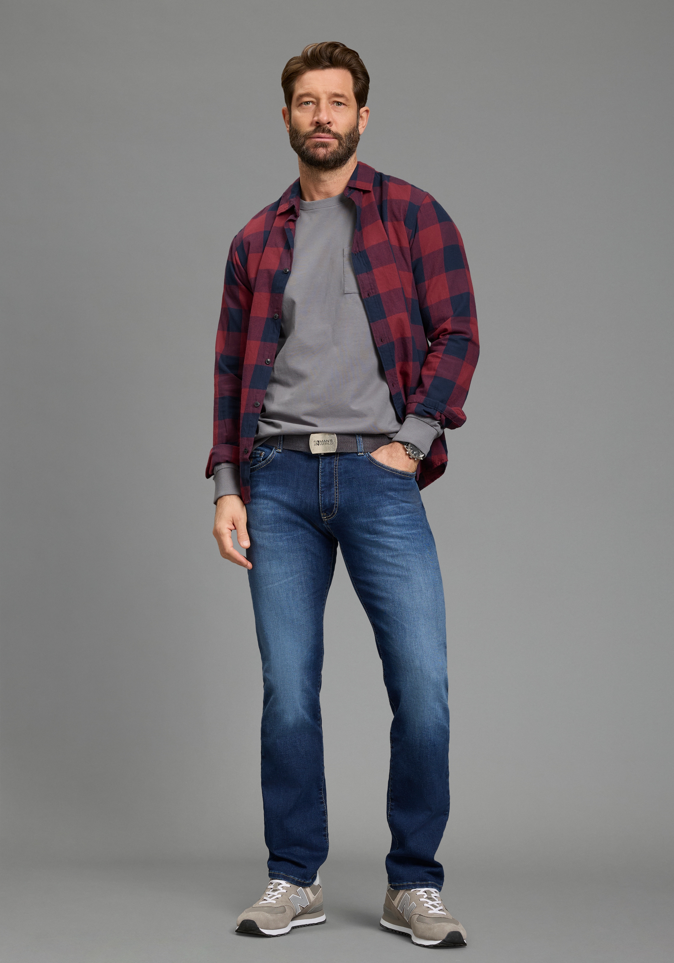 Man's World Langarmshirt »Neue Kollektion!« casual Stil, Langarmshirt, schmale Passform, unifarben