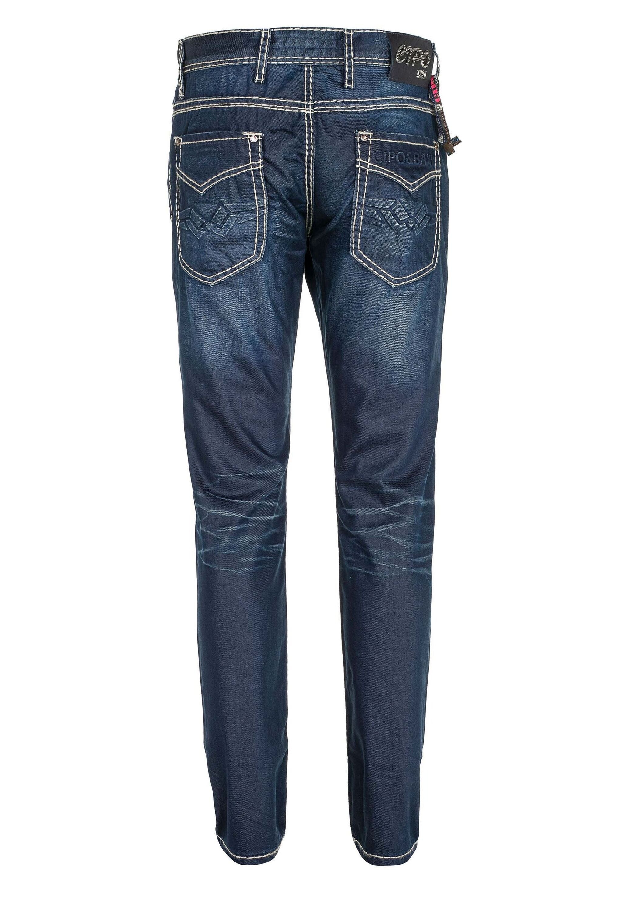 Cipo & Baxx Slim-fit-Jeans »Jeans«, mit scharfen Waschdetails, CD-471