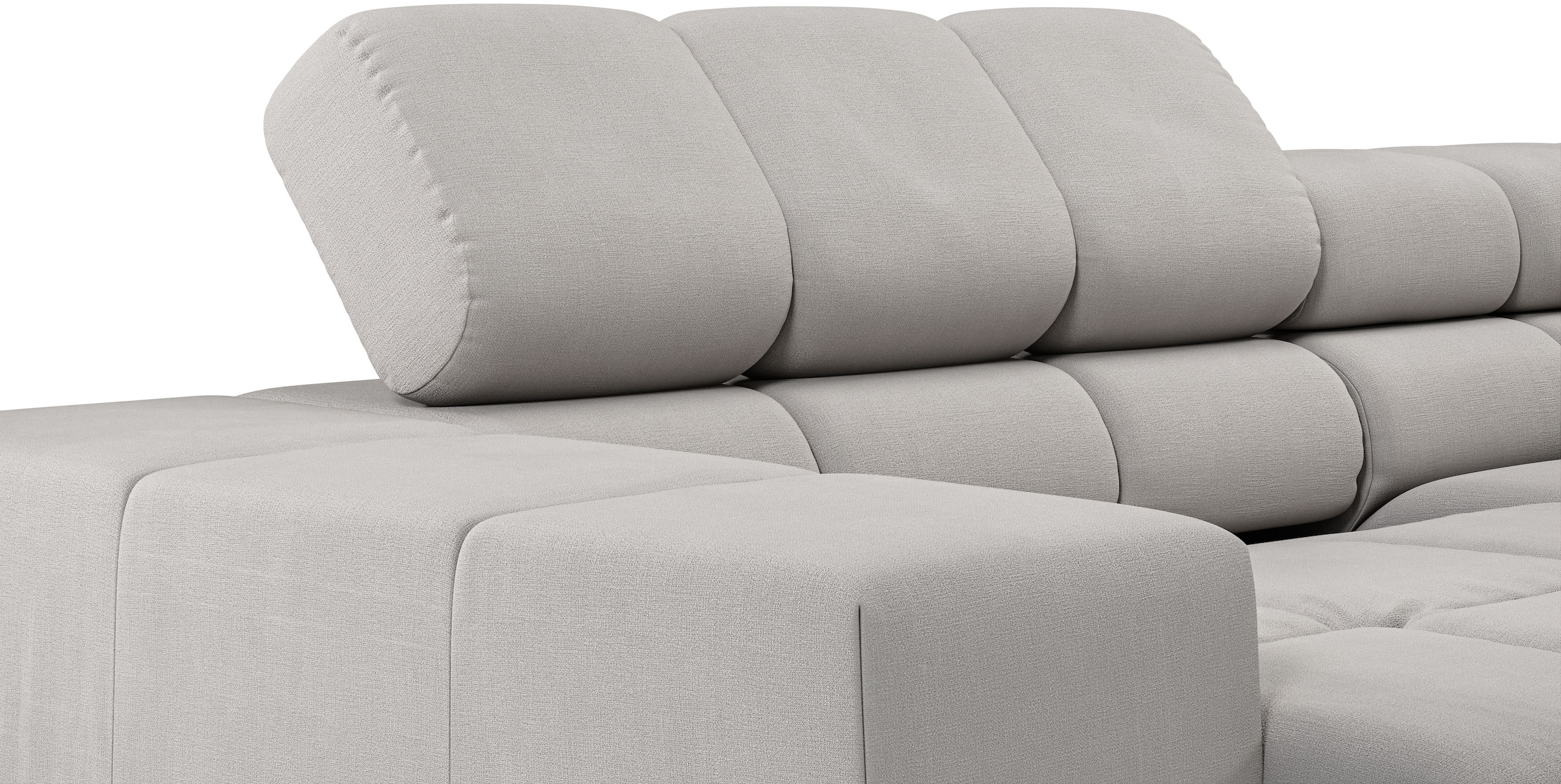 INOSIGN Ecksofa »Ancona, incl. Kopfteilverstellung + 3 Zierkissen, L-Form, bequem«, wahlweise motorische Sitztiefenverstellung, B/T(H: 249/215/70 cm