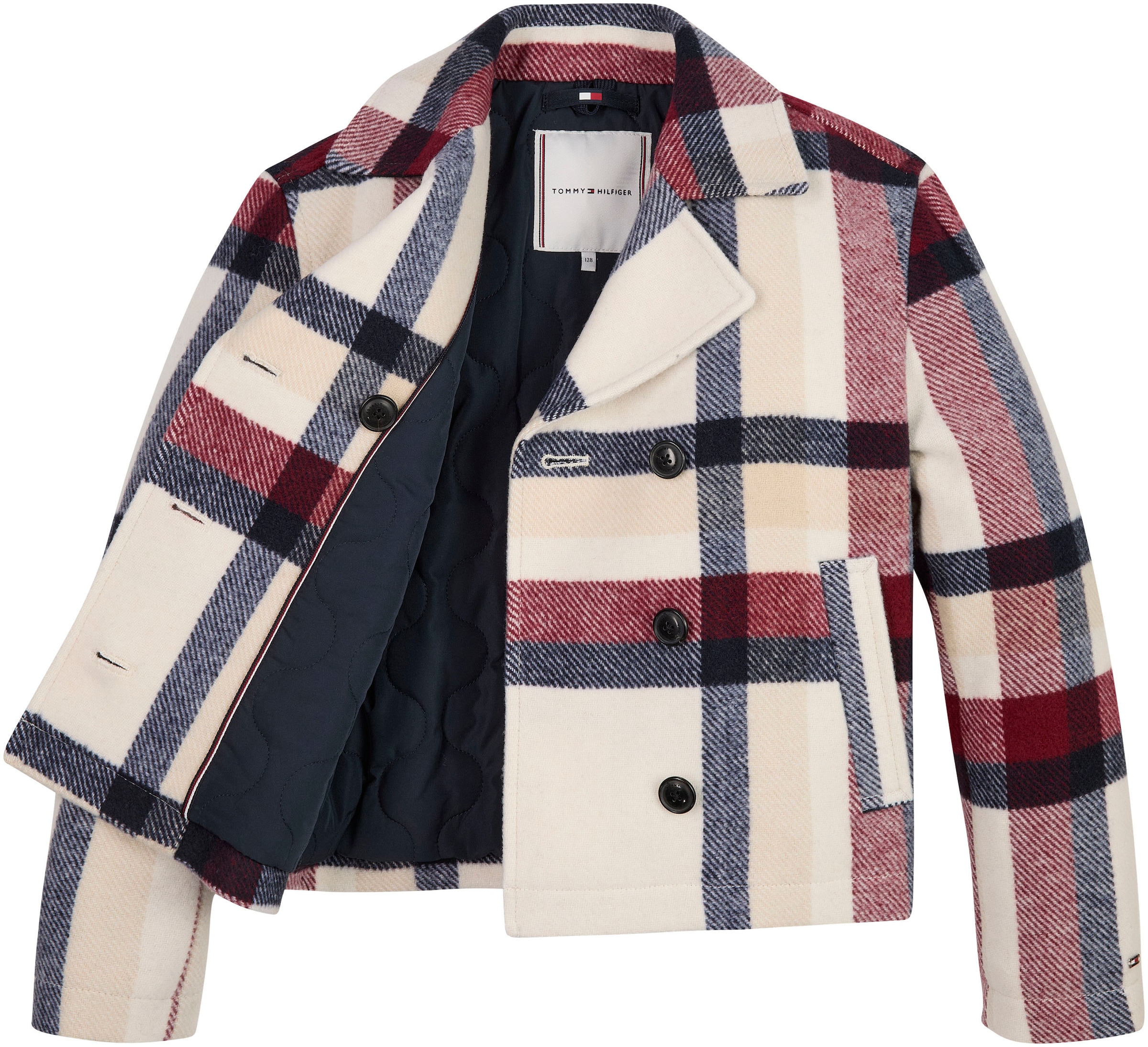 Tommy Hilfiger Kurzjacke »HILFIGER CHECK PEACOAT«, für Mädchen