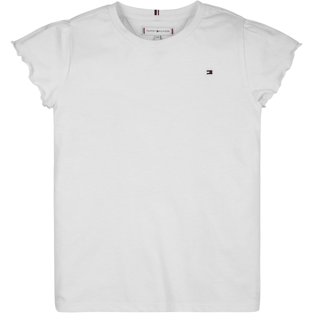 Tommy Hilfiger T-Shirt »ESSENTIAL RUFFLE SLEEVE TOP S/S«, mit kurzen Ärmeln