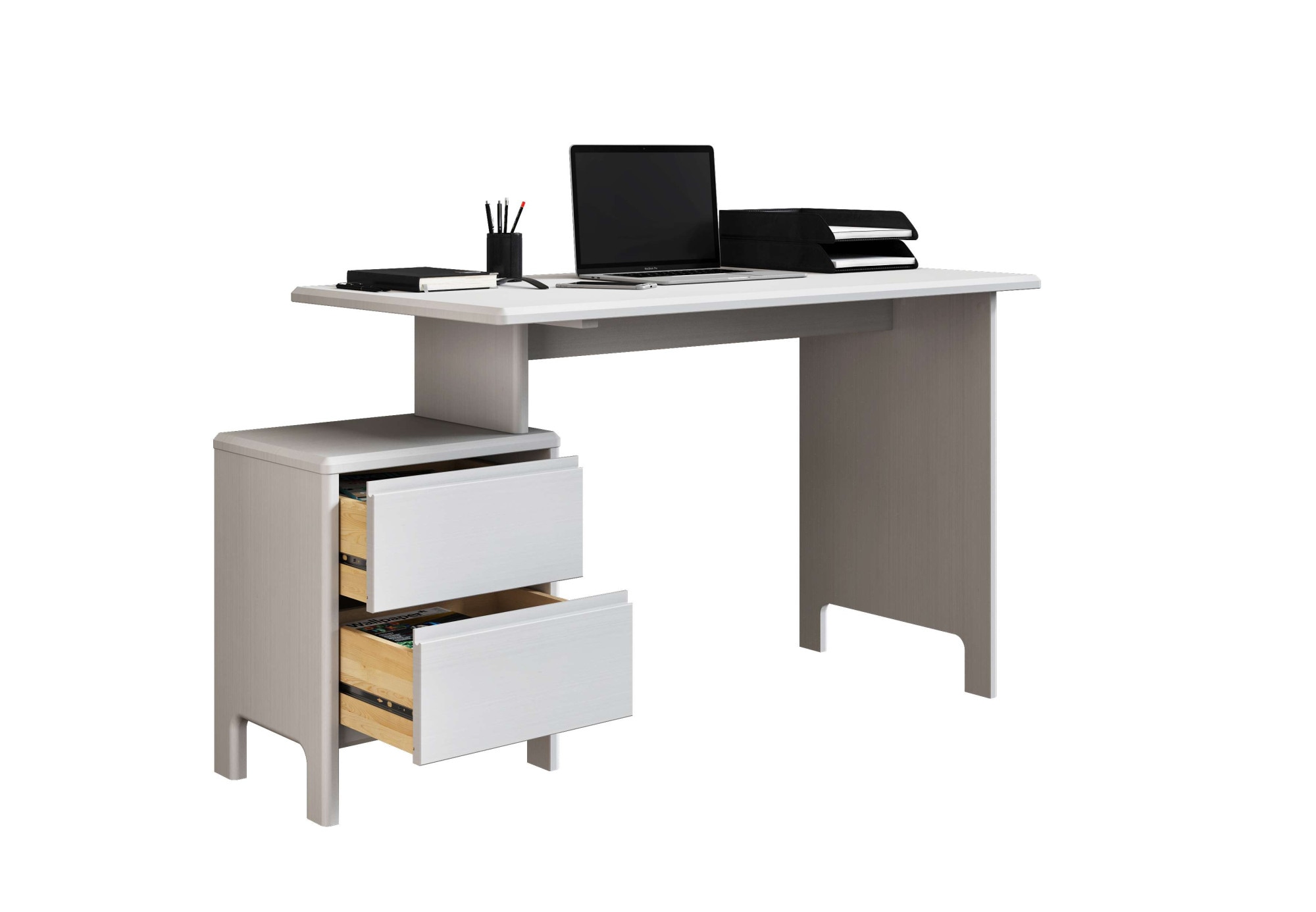Home affaire Schreibtisch »Luven, Computertisch,«, zertifiziertes Massivholz, mit 2 Schubkasten, Breite 120 cm