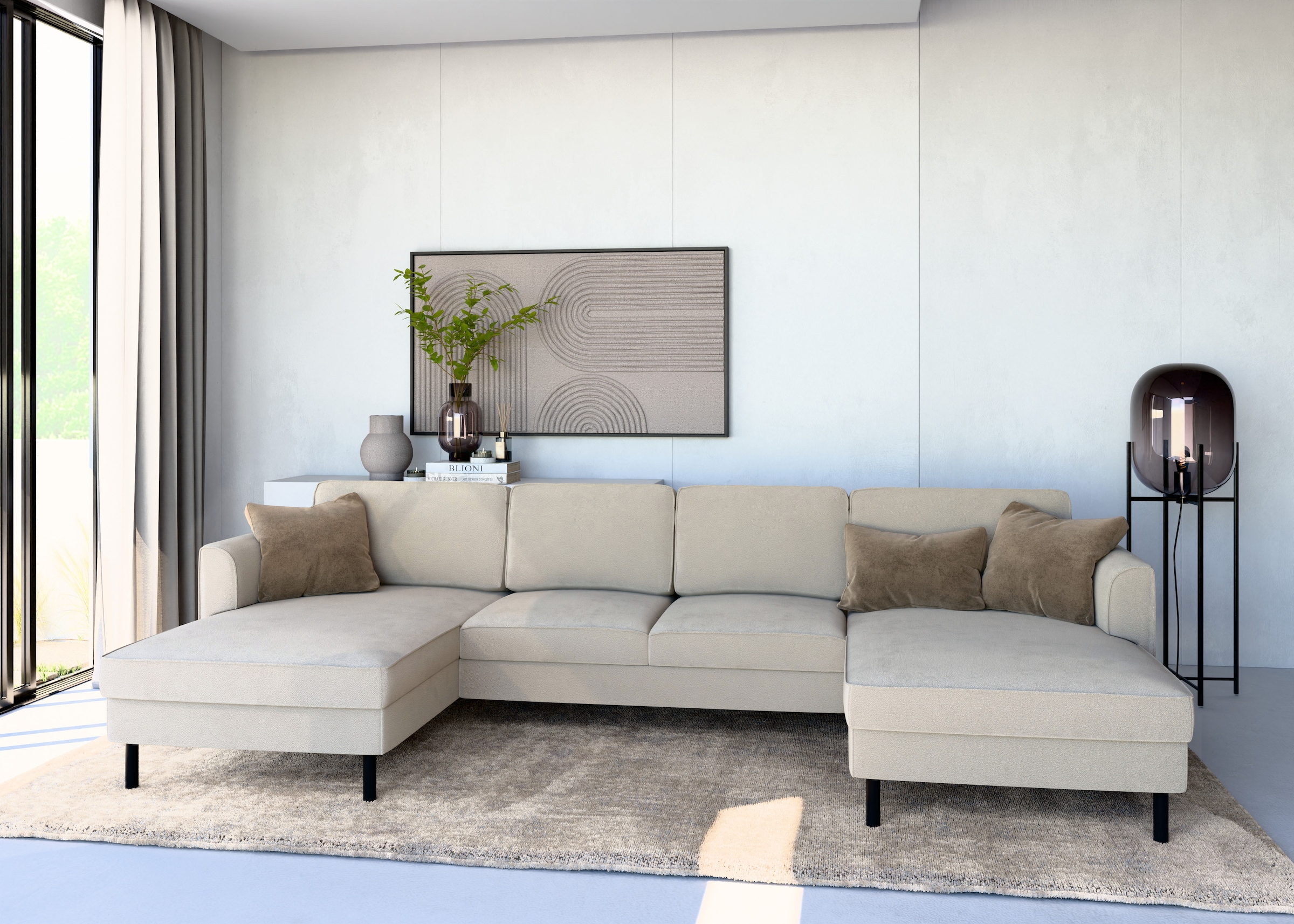 Home affaire Wohnlandschaft "Booster II, whlw. mit Schlaffunktion & Bettkas günstig online kaufen