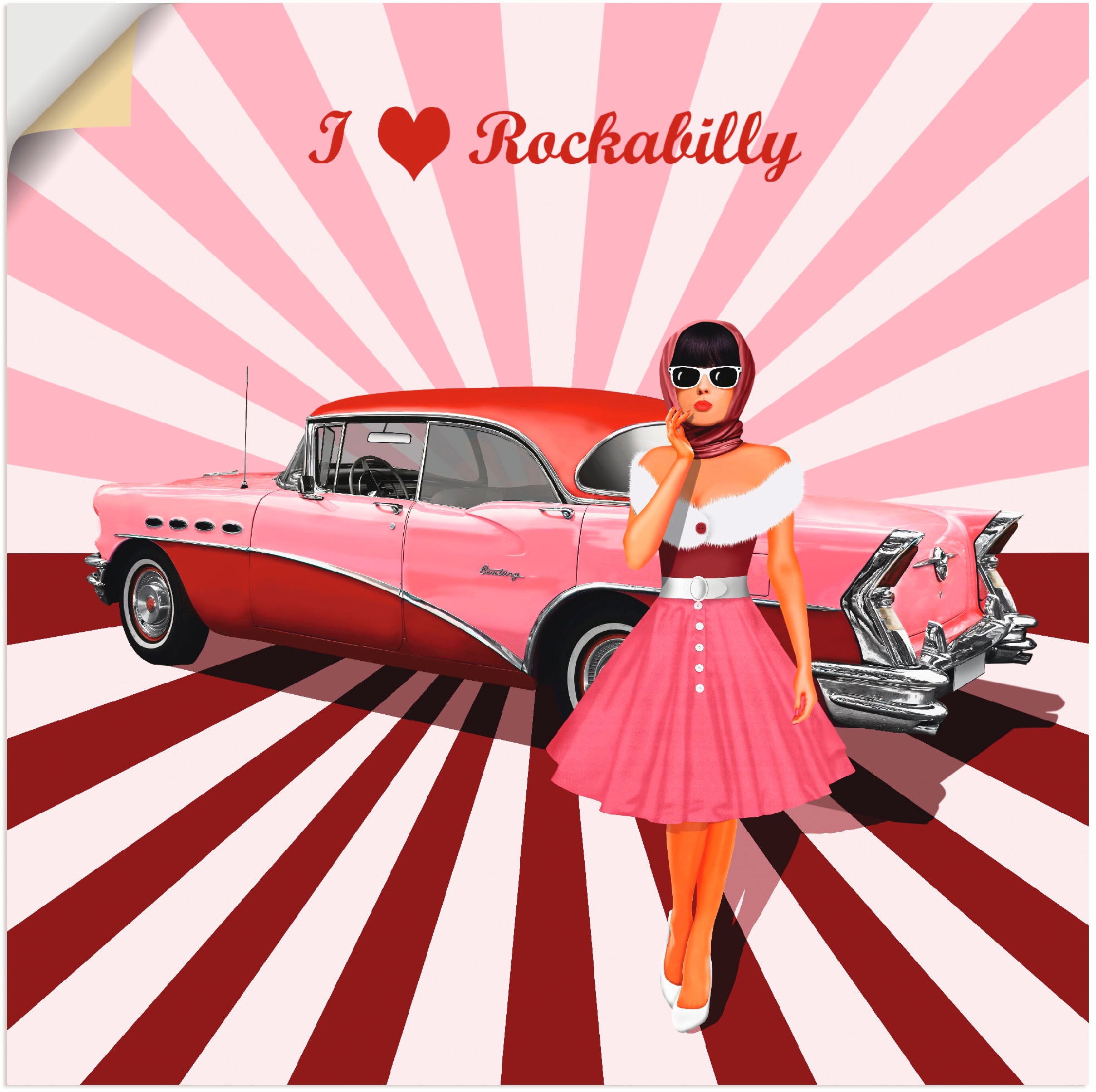 Artland Wandbild »Ich liebe Rockabilly«, Wandaufkleber oder in als (1 St.), kaufen | Leinwandbild, Alubild, BAUR Poster Größen Ausstellungsplakate, versch