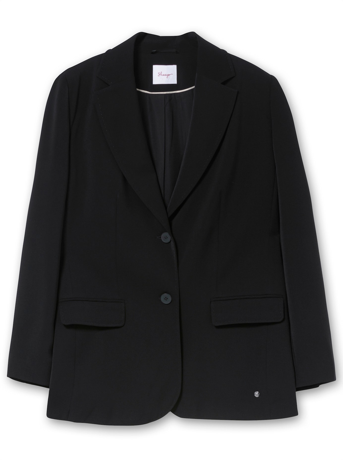 Jackenblazer SHEEGO "Blazer", Damen, Gr. 54, schwarz, 100% Polyester, Blazer 3