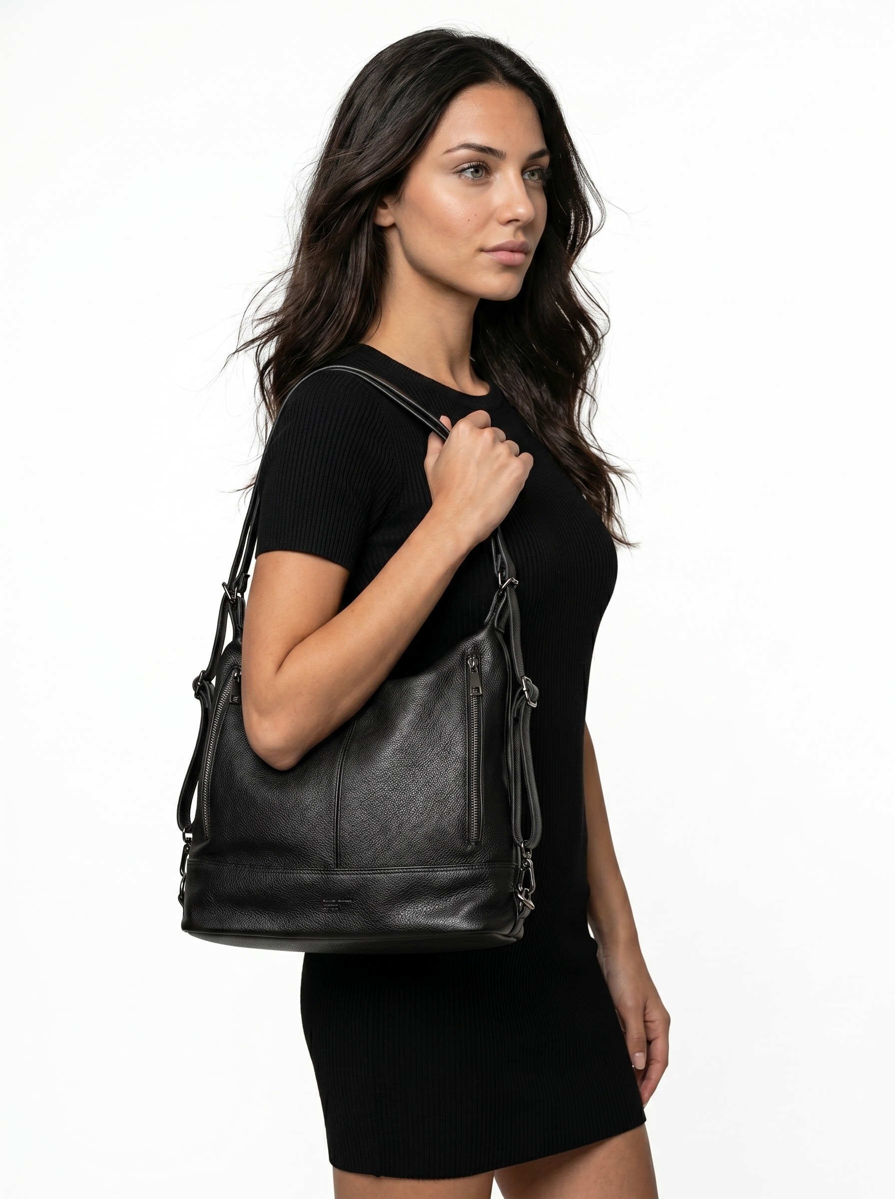 Samantha Look Cityrucksack echt Leder, Made in Italy