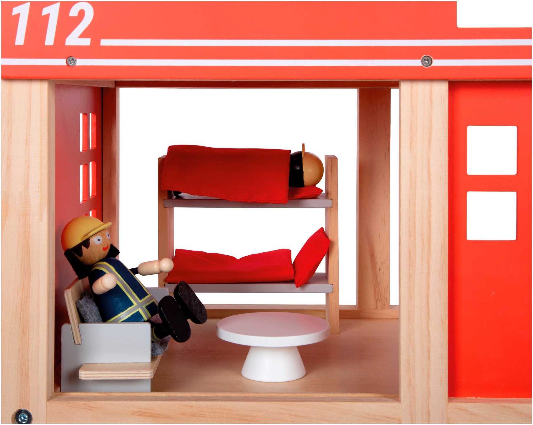 Spielwelt SMALL FOOT "Große Feuerwache mit Zubehör", bunt, Spielfigurenwelten, KinderB:45cm H:50cm L:25cm, Filz, Holz, Metall, batteriebetriebenes Sound- & Lichtmodul für realistische Einsätze, B:45cm H:50cm L:25cm 3