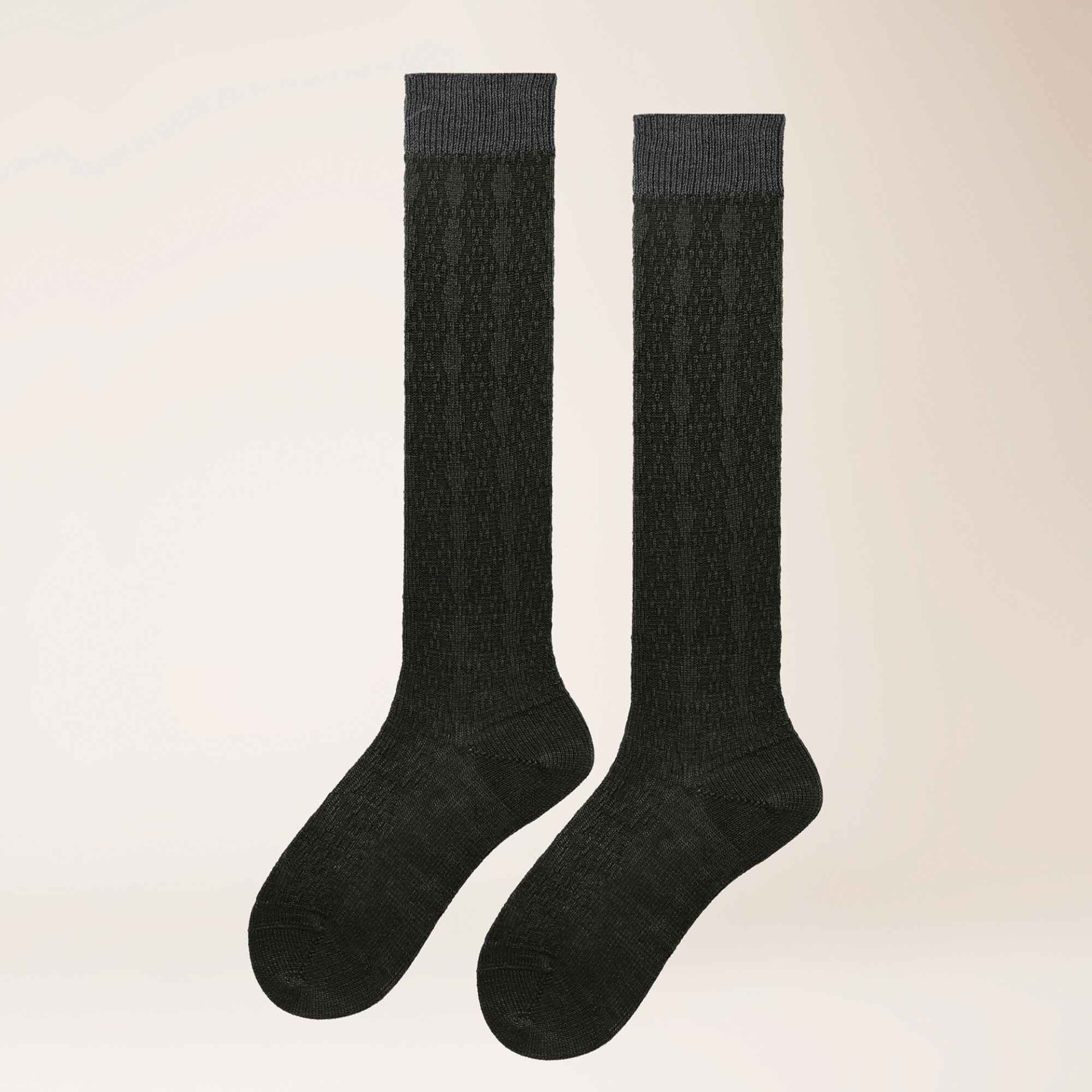 KUNERT Kniestrümpfe "Kniestrumpf Heritage Structure Socks" Trachten-Kniestrümpfe mit Merinowolle